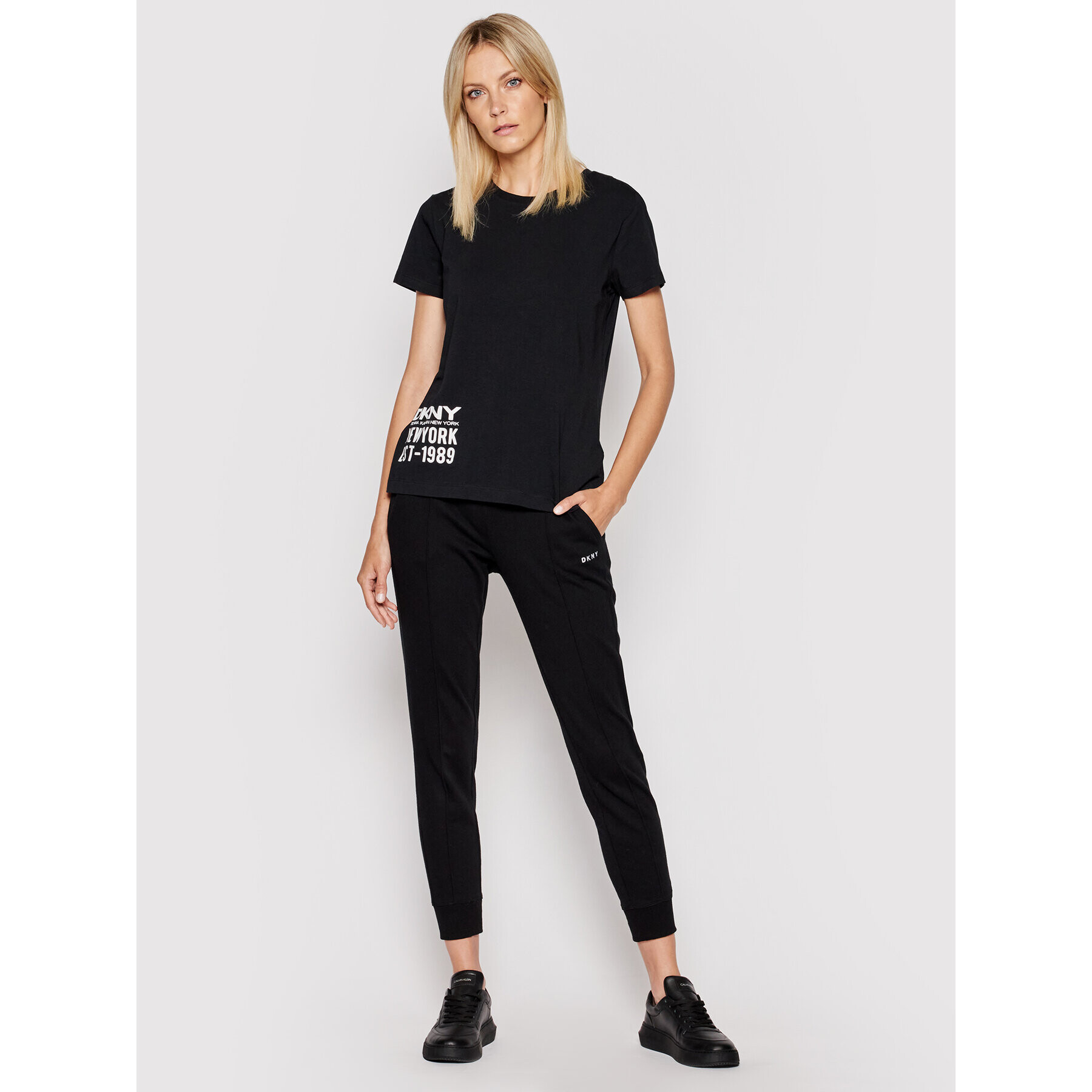 DKNY Tricou P1DTFDNA Negru Regular Fit - Pled.ro