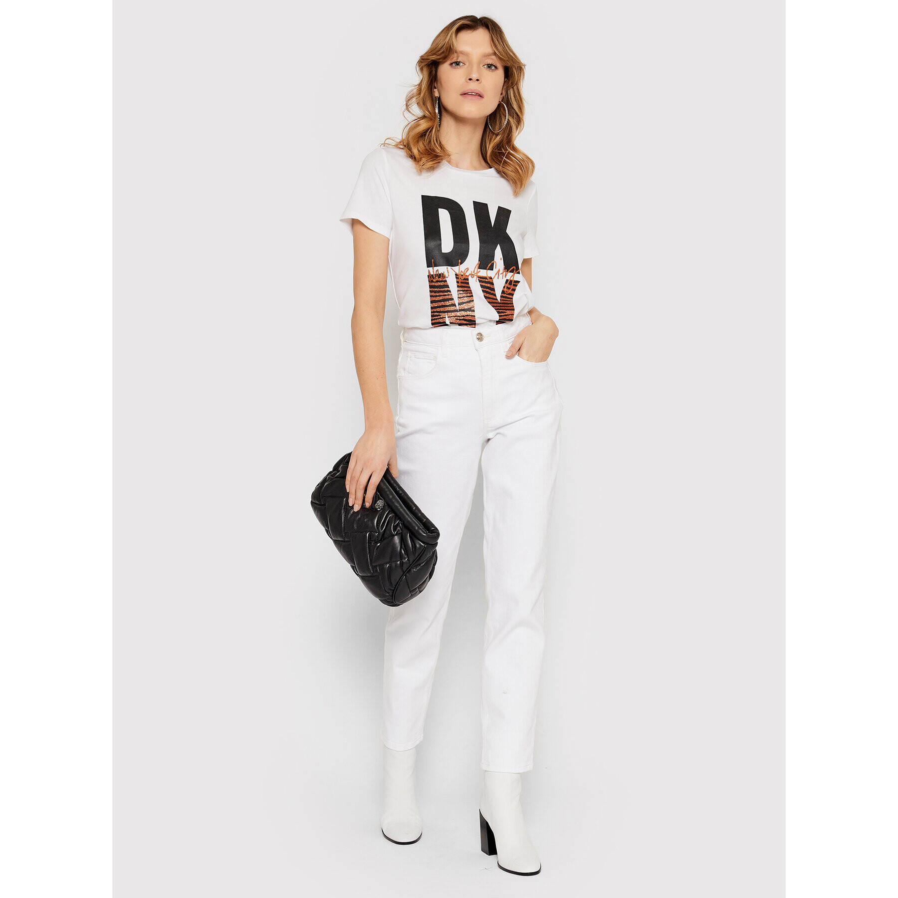 DKNY Tricou P1HPVDNA Alb Regular Fit - Pled.ro