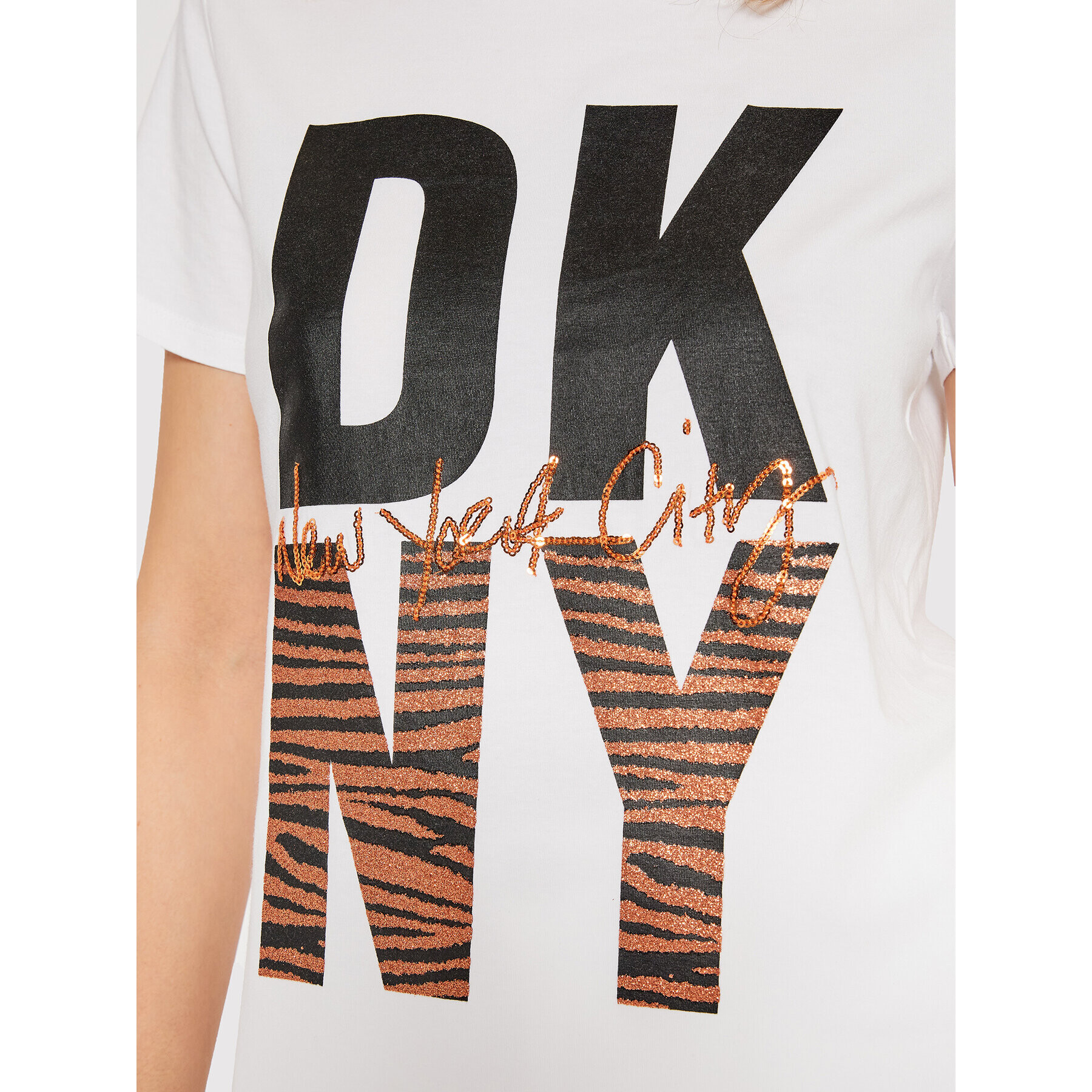 DKNY Tricou P1HPVDNA Alb Regular Fit - Pled.ro