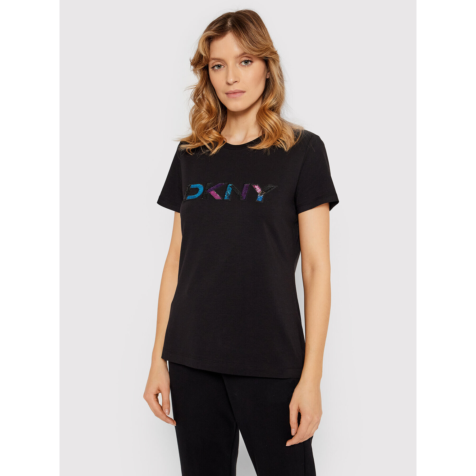 DKNY Tricou P1JMKDNA Negru Regular Fit - Pled.ro