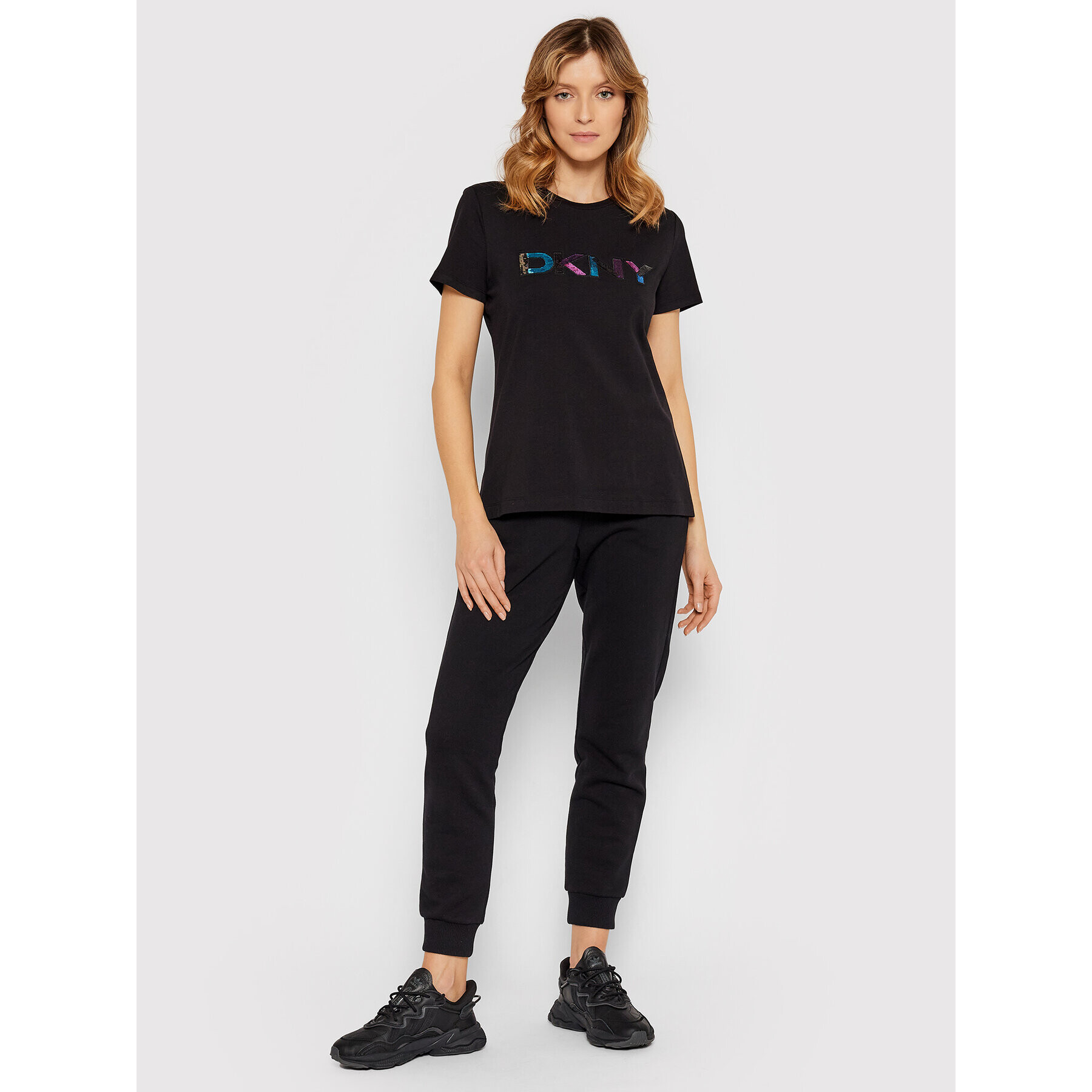 DKNY Tricou P1JMKDNA Negru Regular Fit - Pled.ro