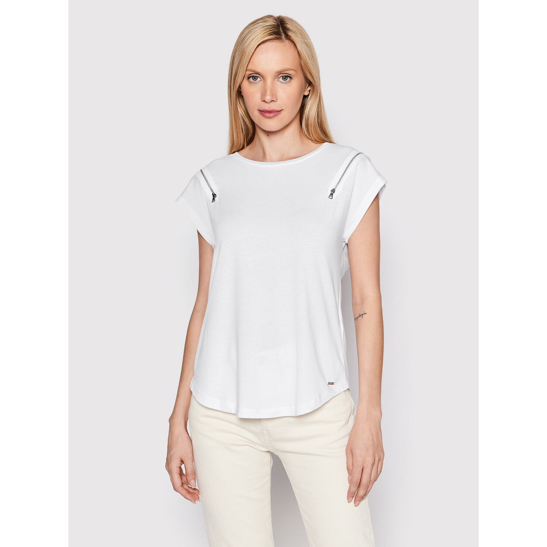 DKNY Tricou P22H1GRW Alb Relaxed Fit - Pled.ro