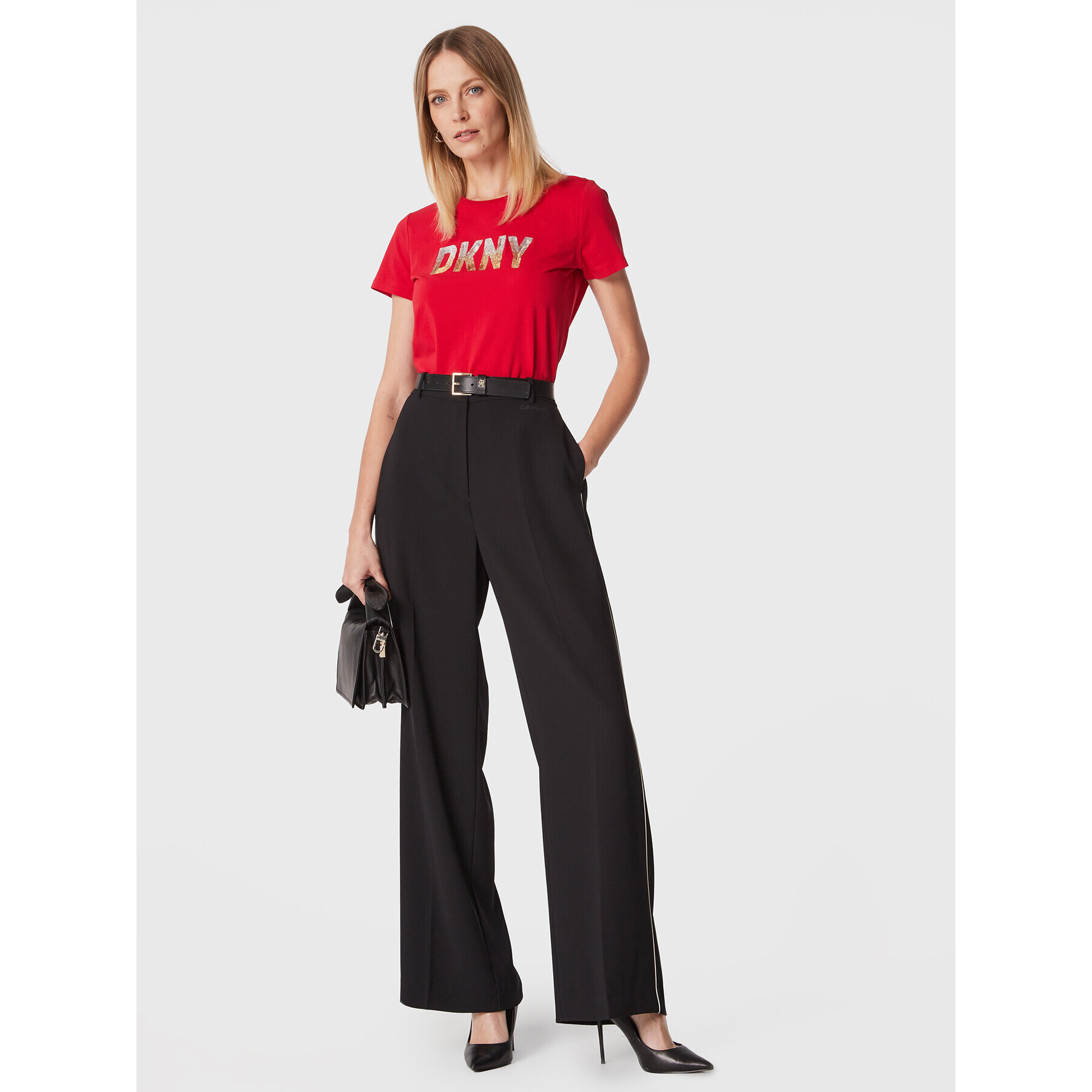 DKNY Tricou P2MH7OMQ Roșu Regular Fit - Pled.ro