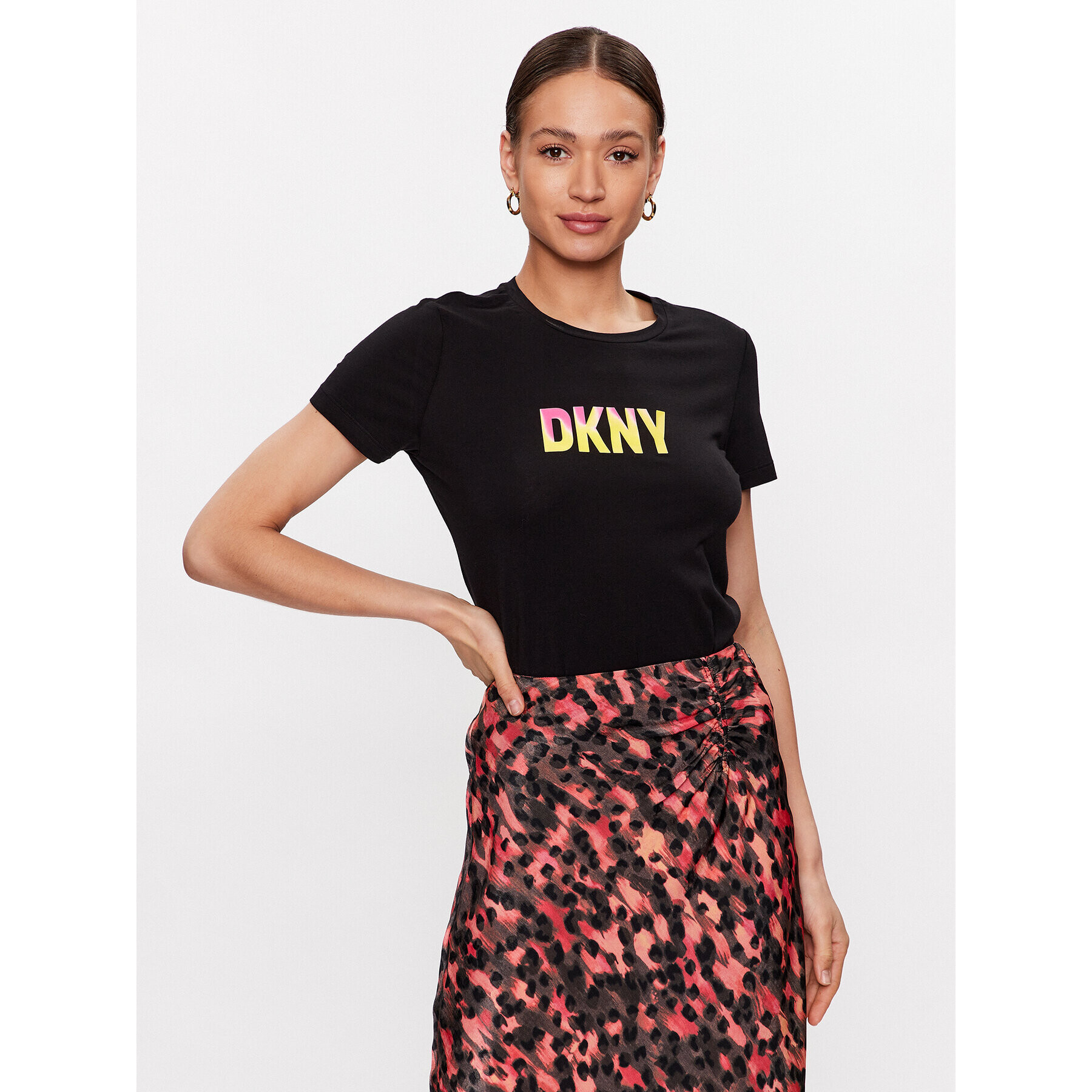 DKNY Tricou P3BHDDNA Negru Regular Fit - Pled.ro