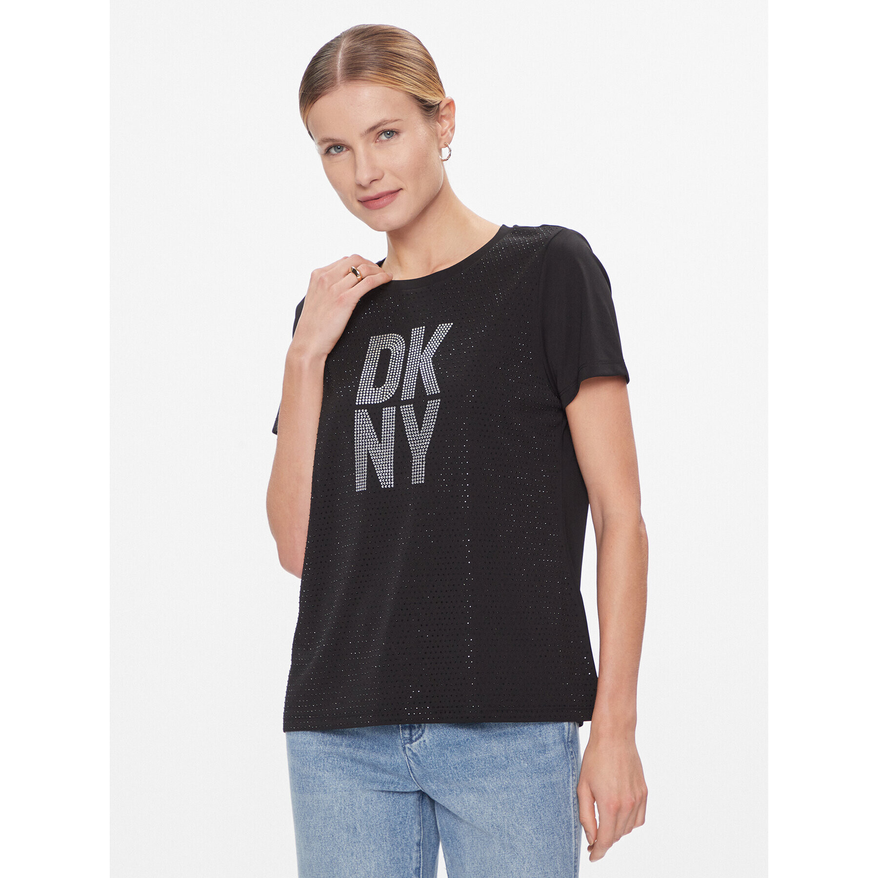 DKNY Tricou P3JHXDNA Negru Regular Fit - Pled.ro