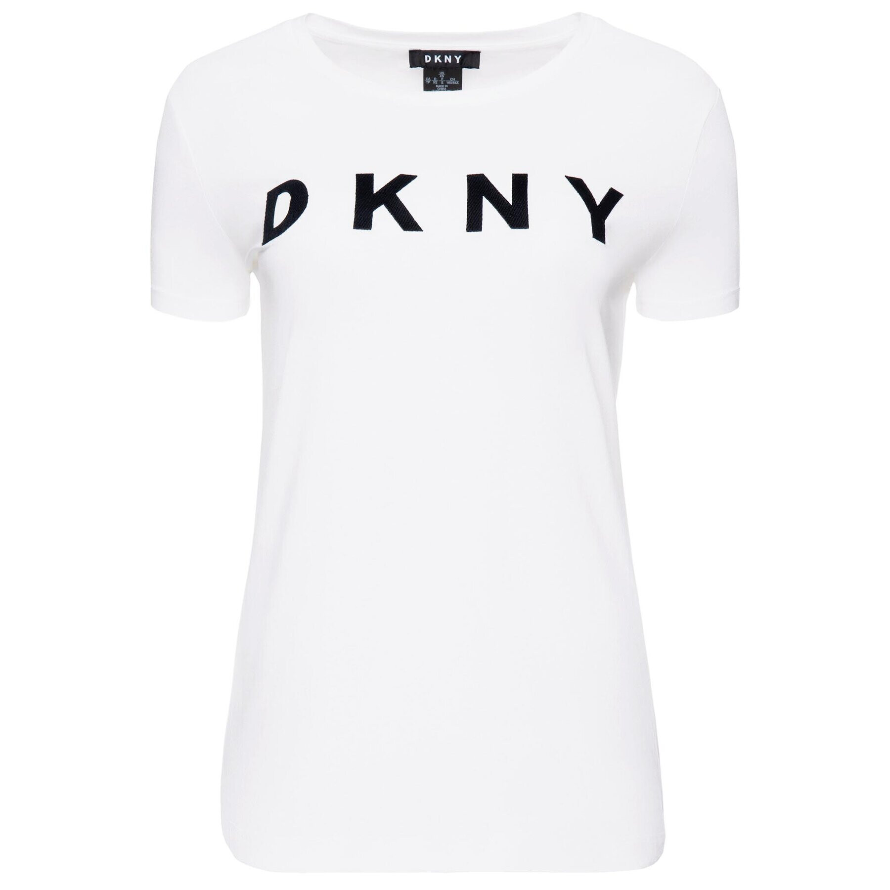 DKNY Tricou W3276CNA Alb Regular Fit - Pled.ro