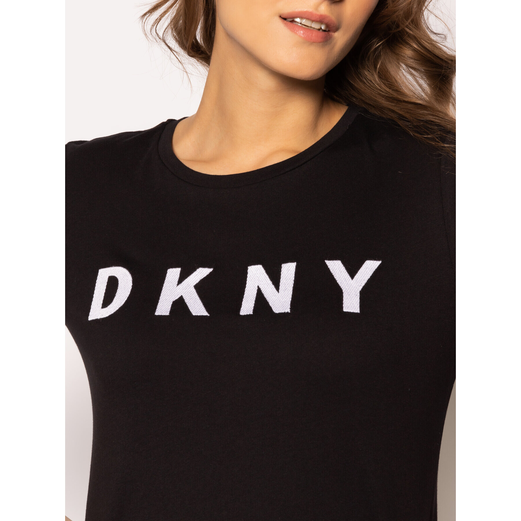 DKNY Tricou W3276CNA Negru Regular Fit - Pled.ro