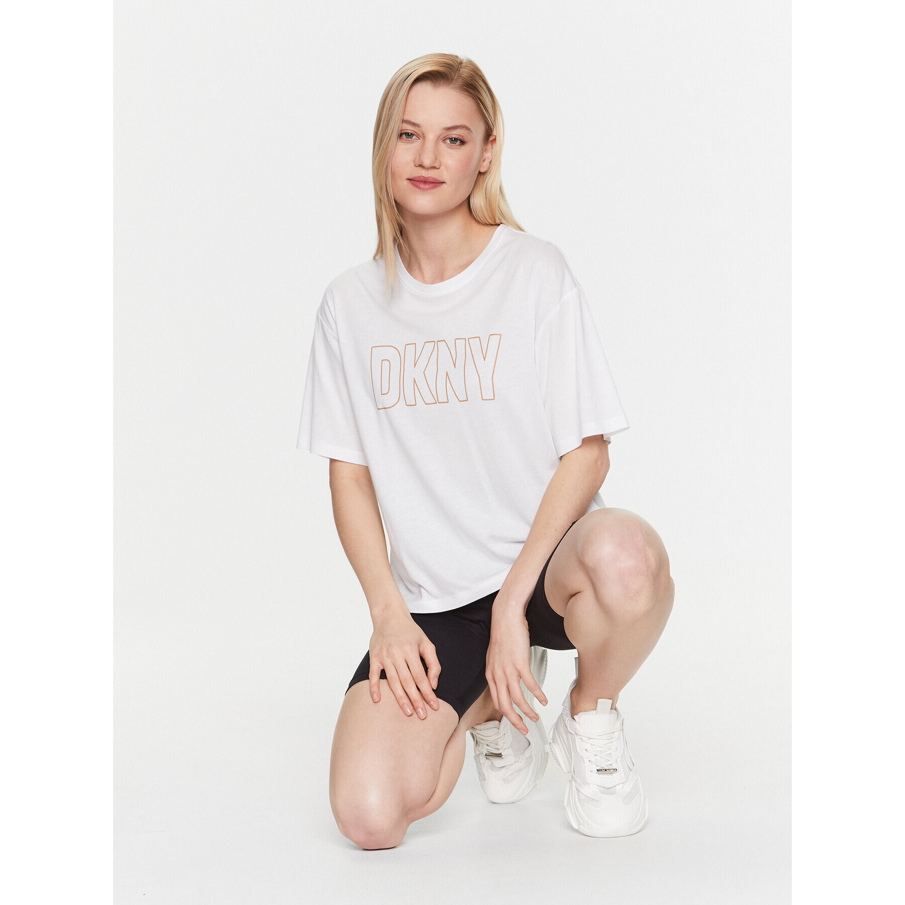 DKNY Tricou YI2222654 Alb Relaxed Fit - Pled.ro