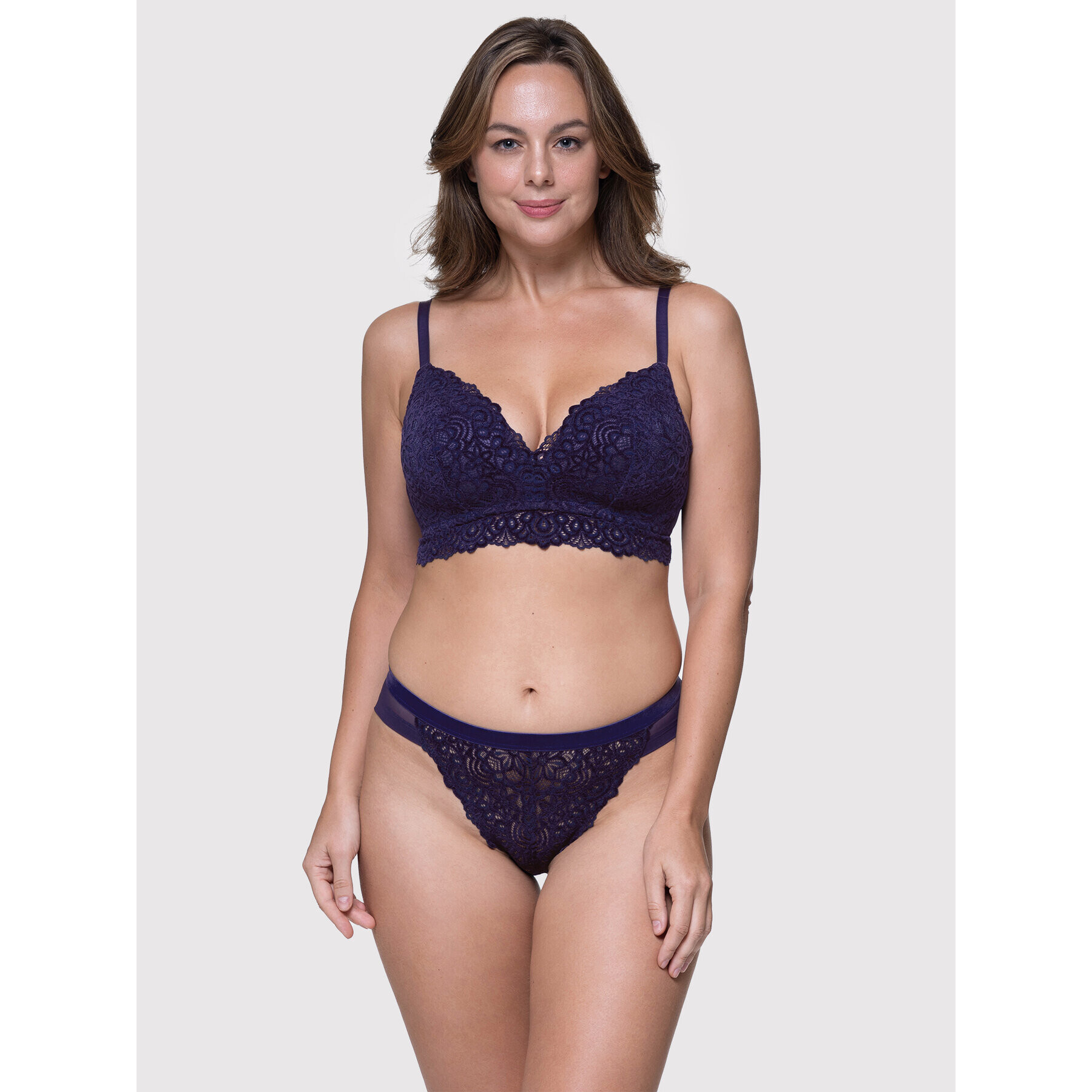 Dorina Sutien fără armătură Hannah D001423LA072 Violet - Pled.ro