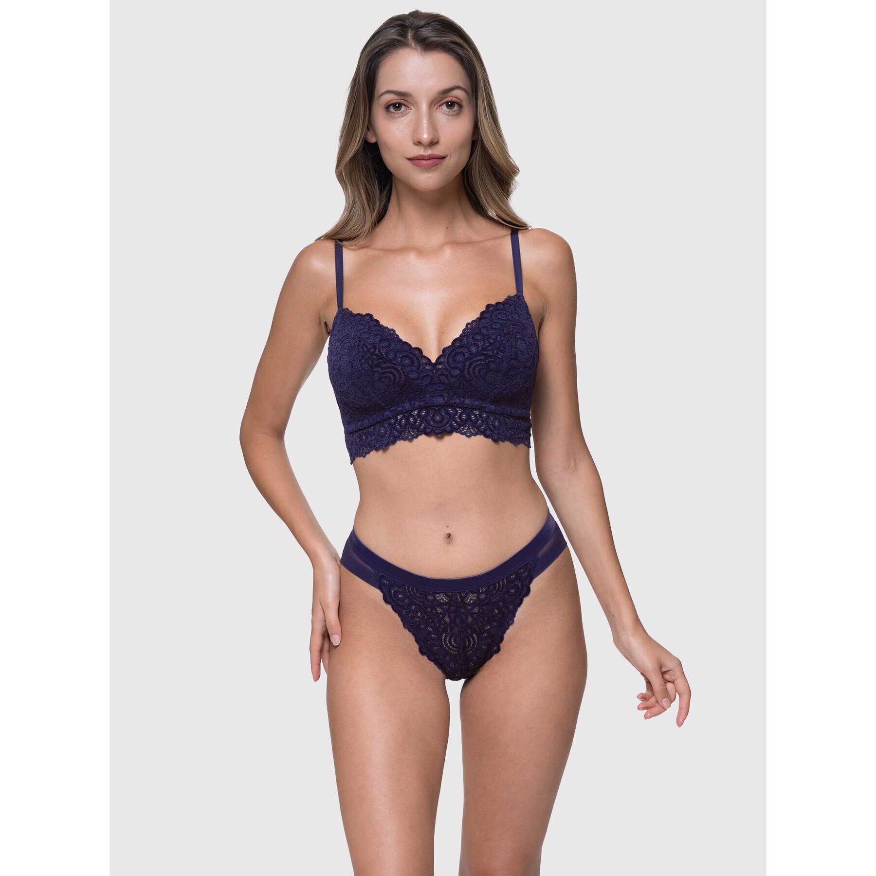 Dorina Sutien fără armătură Hannah D001423LA072 Violet - Pled.ro