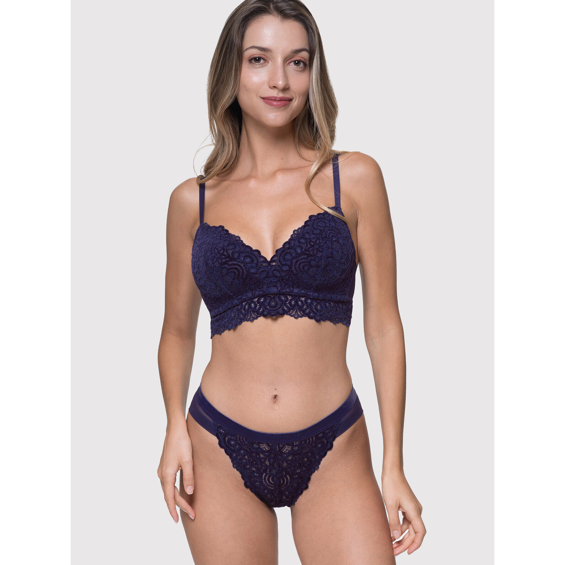 Dorina Sutien fără armătură Hannah D001423LA072 Violet - Pled.ro