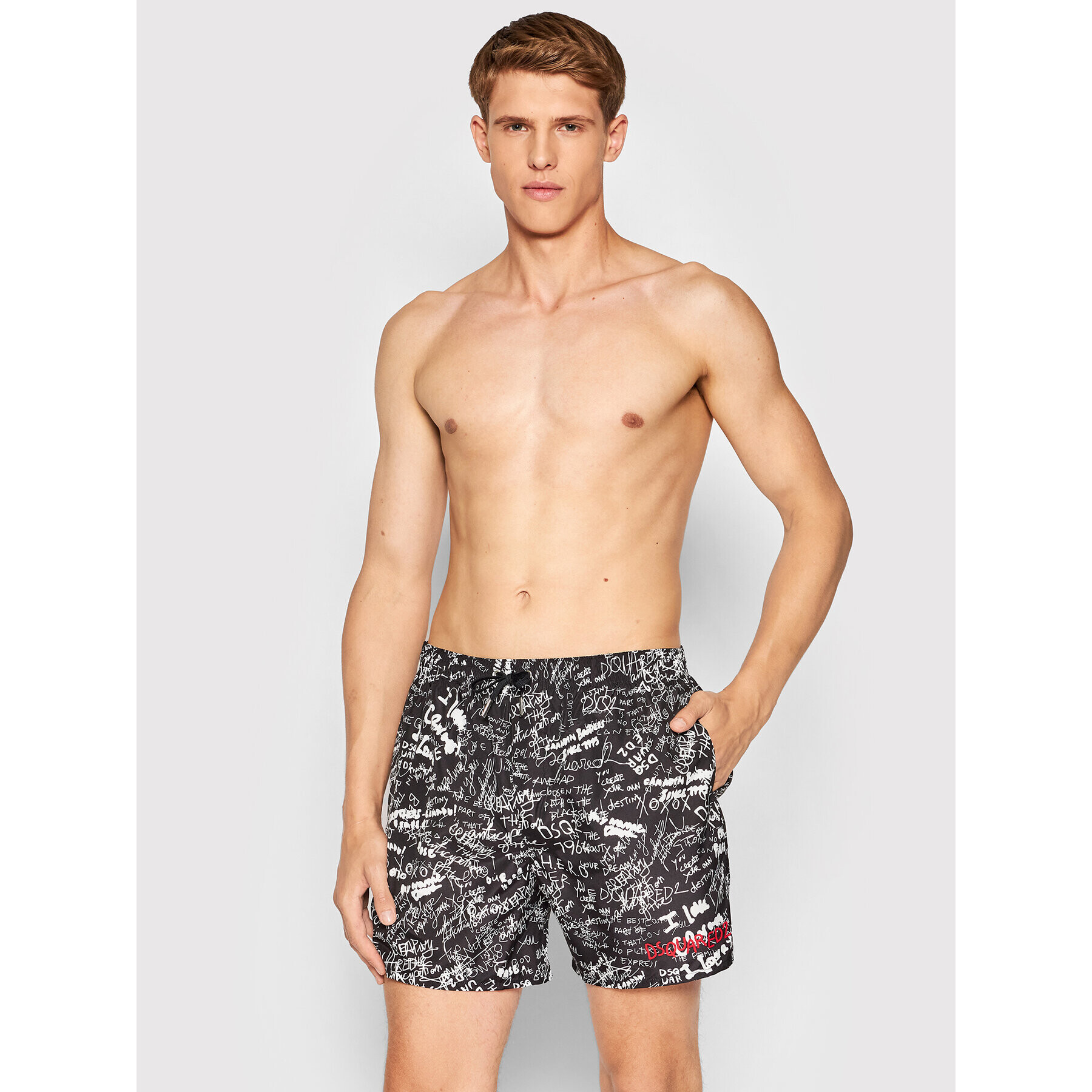 Dsquared2 Underwear Pantaloni scurți pentru înot D7B544190.01850 Negru Regular Fit - Pled.ro