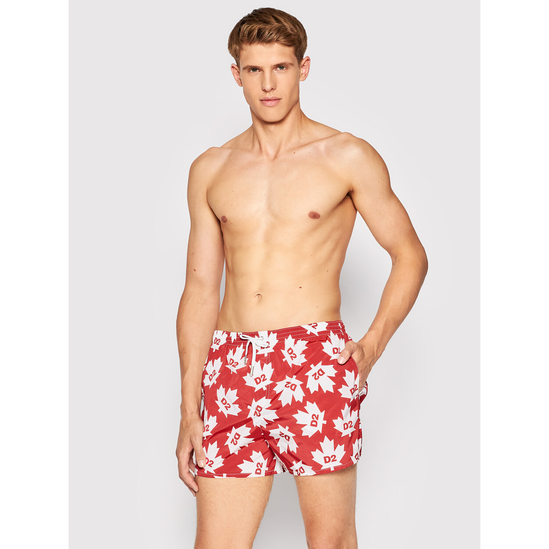 Dsquared2 Underwear Pantaloni scurți pentru înot D7B644080.64850 Roșu Regular Fit - Pled.ro