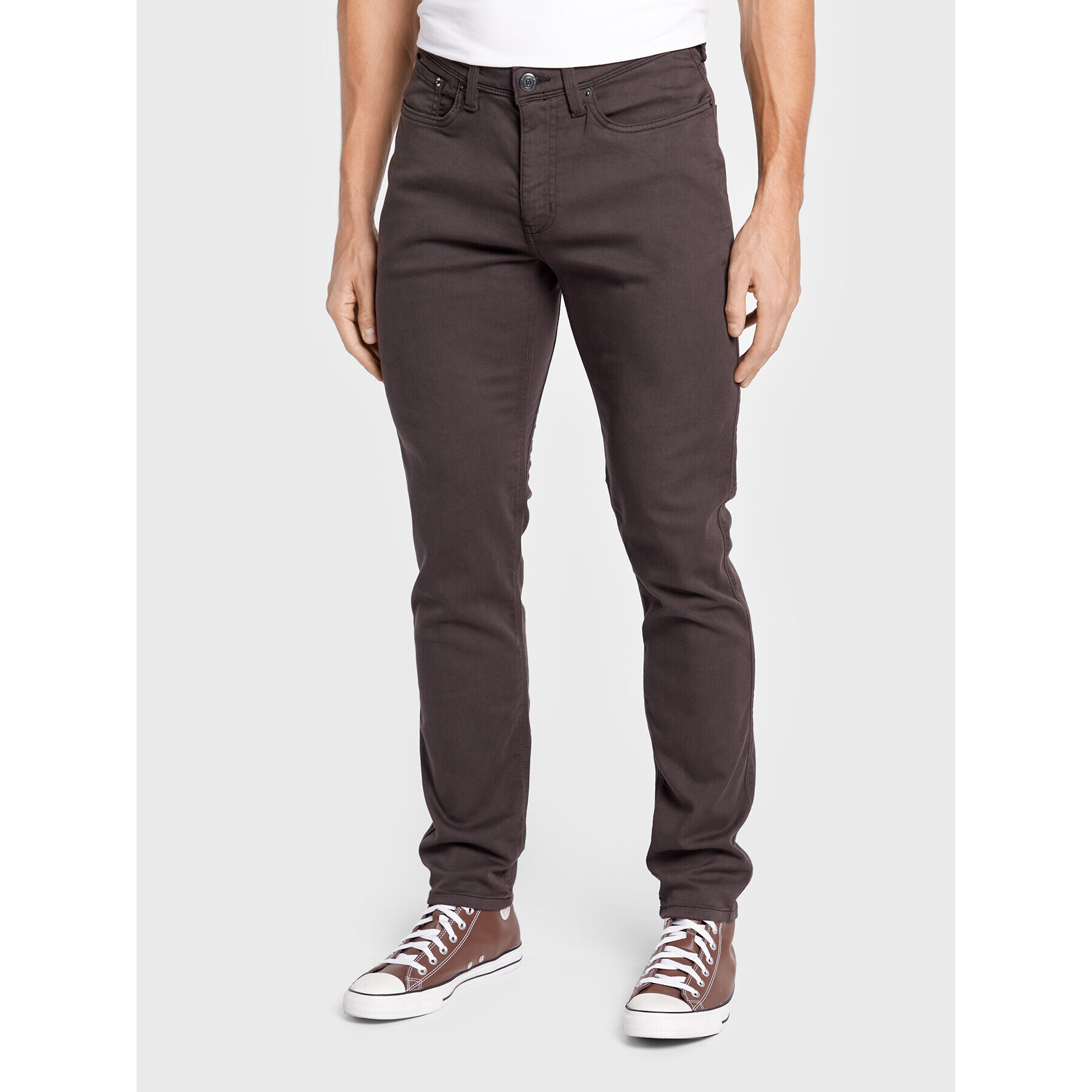 Duer Pantaloni din material MFNS1001 No Sweat Gri Slim Fit - Pled.ro