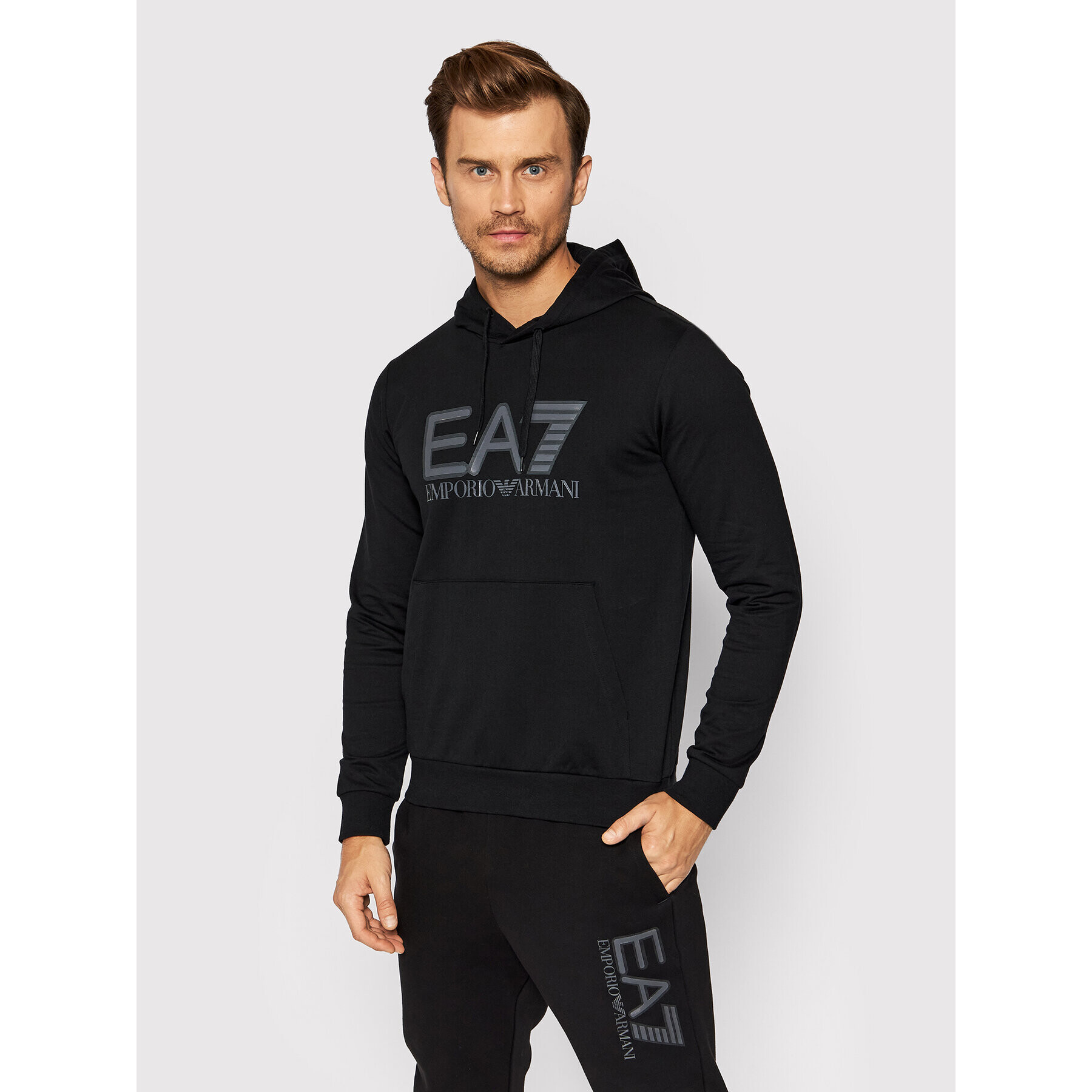 EA7 Emporio Armani Bluză 6KPM62 PJ05Z 1200 Negru Regular Fit - Pled.ro