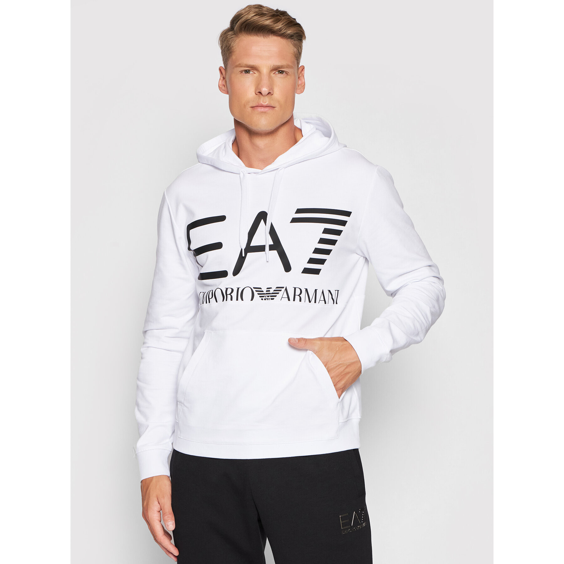 EA7 Emporio Armani Bluză 6KPM69 PJBWZ 1100 Alb Regular Fit - Pled.ro