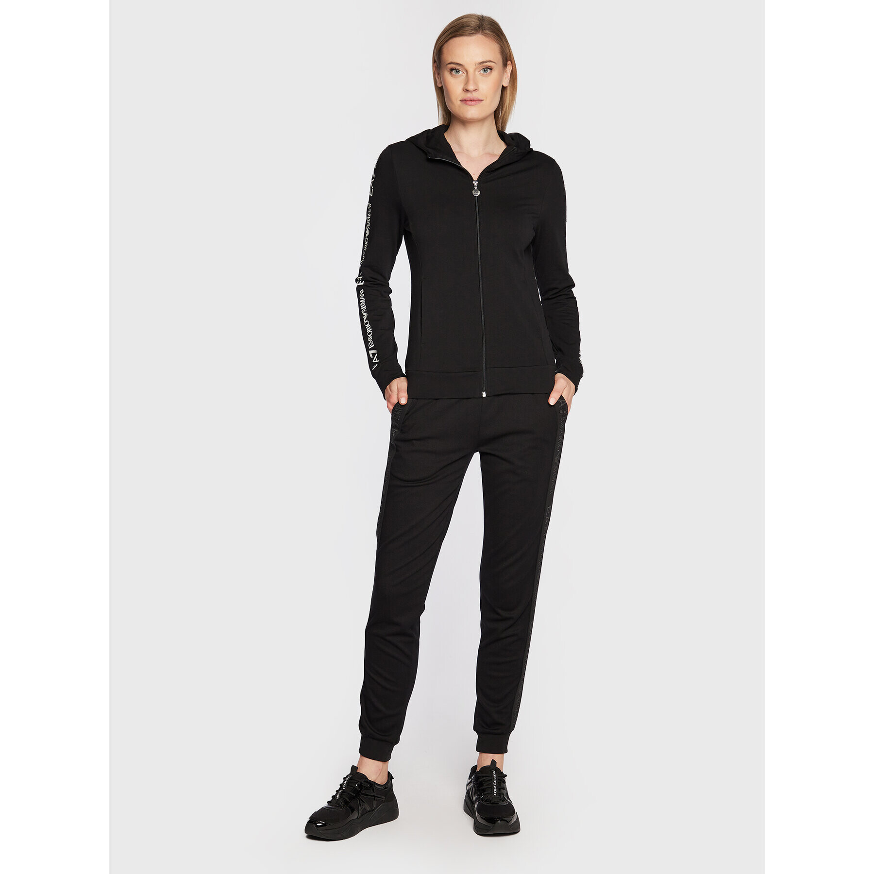 EA7 Emporio Armani Bluză 6LTM12 TJFTZ 1200 Negru Regular Fit - Pled.ro