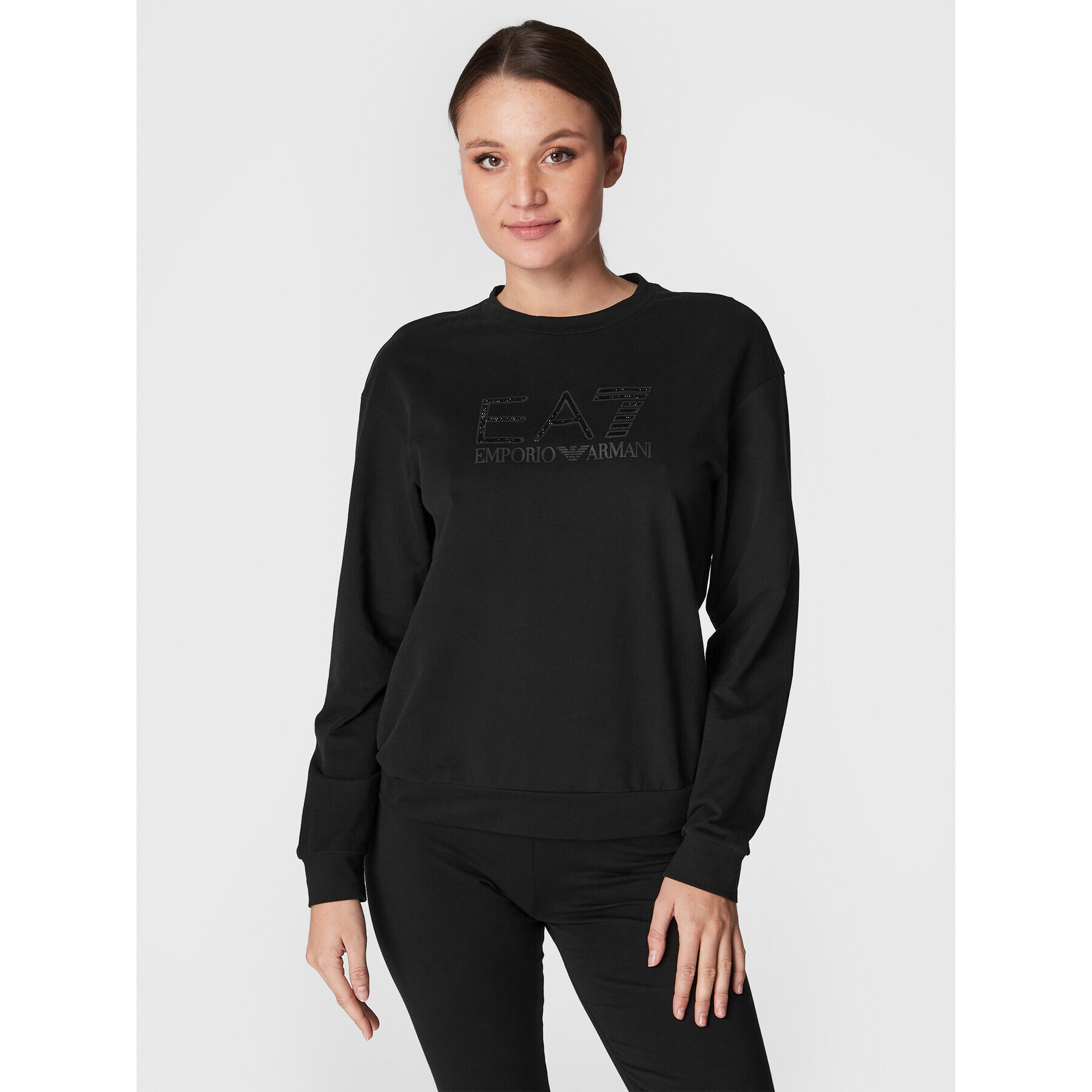 EA7 Emporio Armani Bluză 6LTM40 TJJXZ 1200 Negru Relaxed Fit - Pled.ro