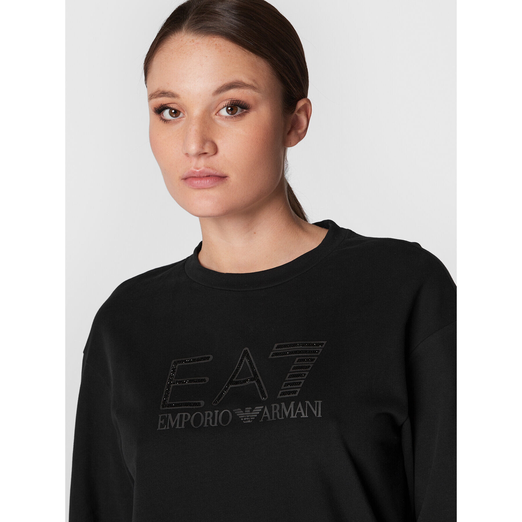 EA7 Emporio Armani Bluză 6LTM40 TJJXZ 1200 Negru Relaxed Fit - Pled.ro