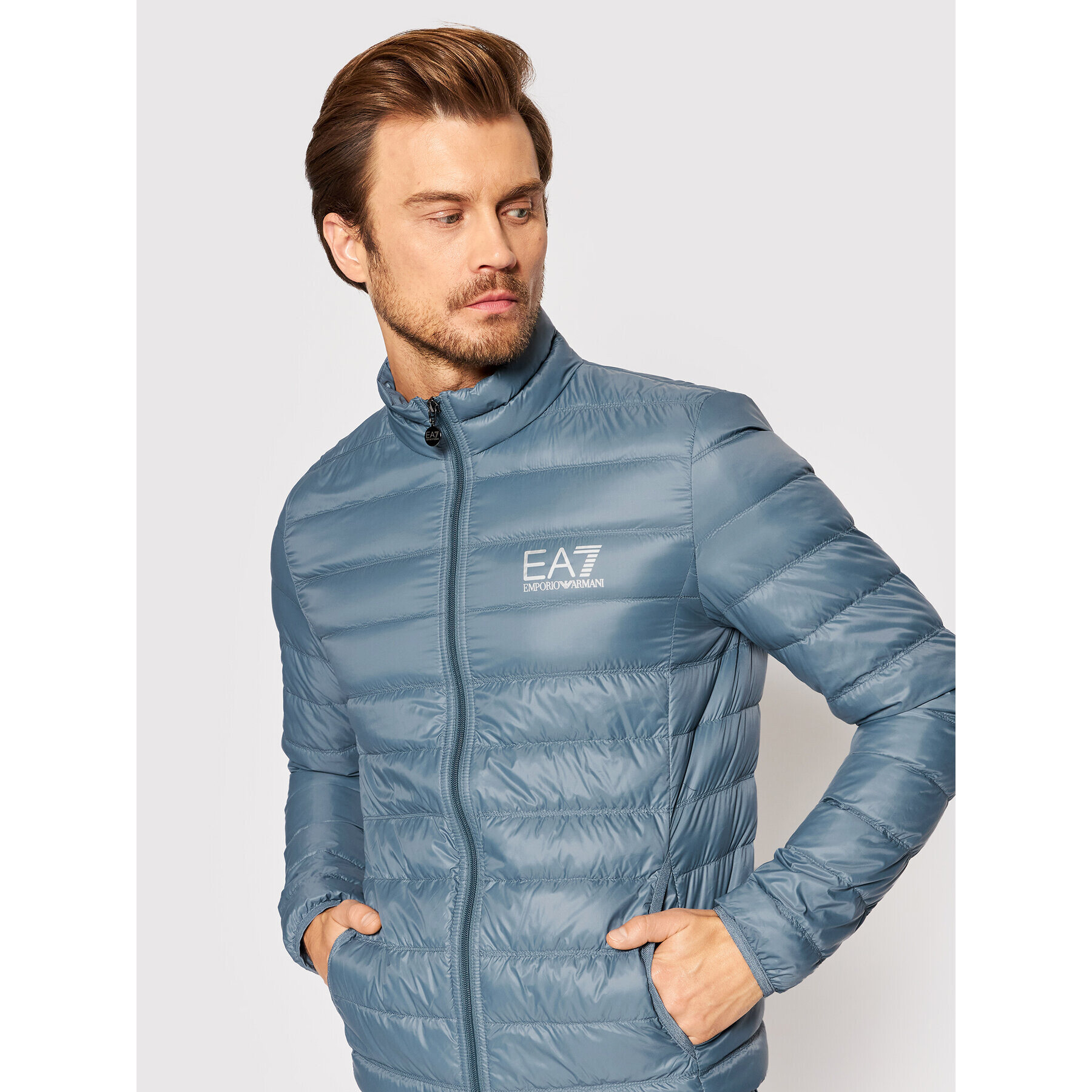 EA7 Emporio Armani Geacă din puf 8NPB01 PN29Z 1537 Albastru Regular Fit - Pled.ro