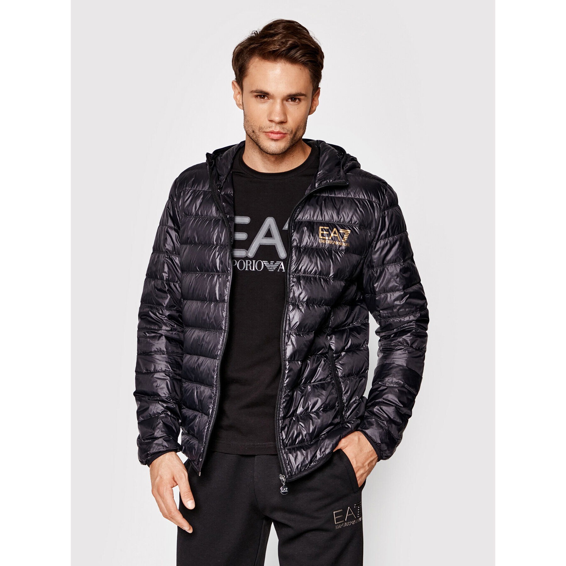 EA7 Emporio Armani Geacă din puf 8NPB02 PN29Z 0208 Negru Regular Fit - Pled.ro