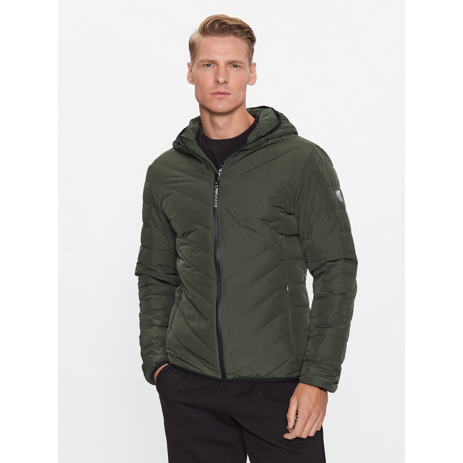 EA7 Emporio Armani Geacă din puf 8NPB14 PNE1Z 1845 Verde Regular Fit - Pled.ro