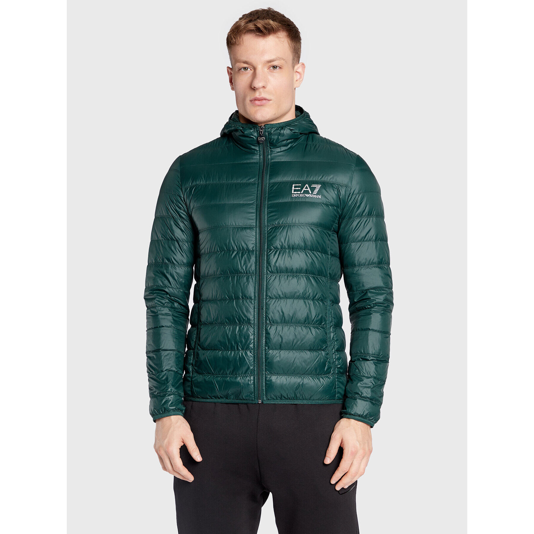 EA7 Emporio Armani Geacă din puf 8NPB02 PN29Z 1860 Verde Regular Fit - Pled.ro