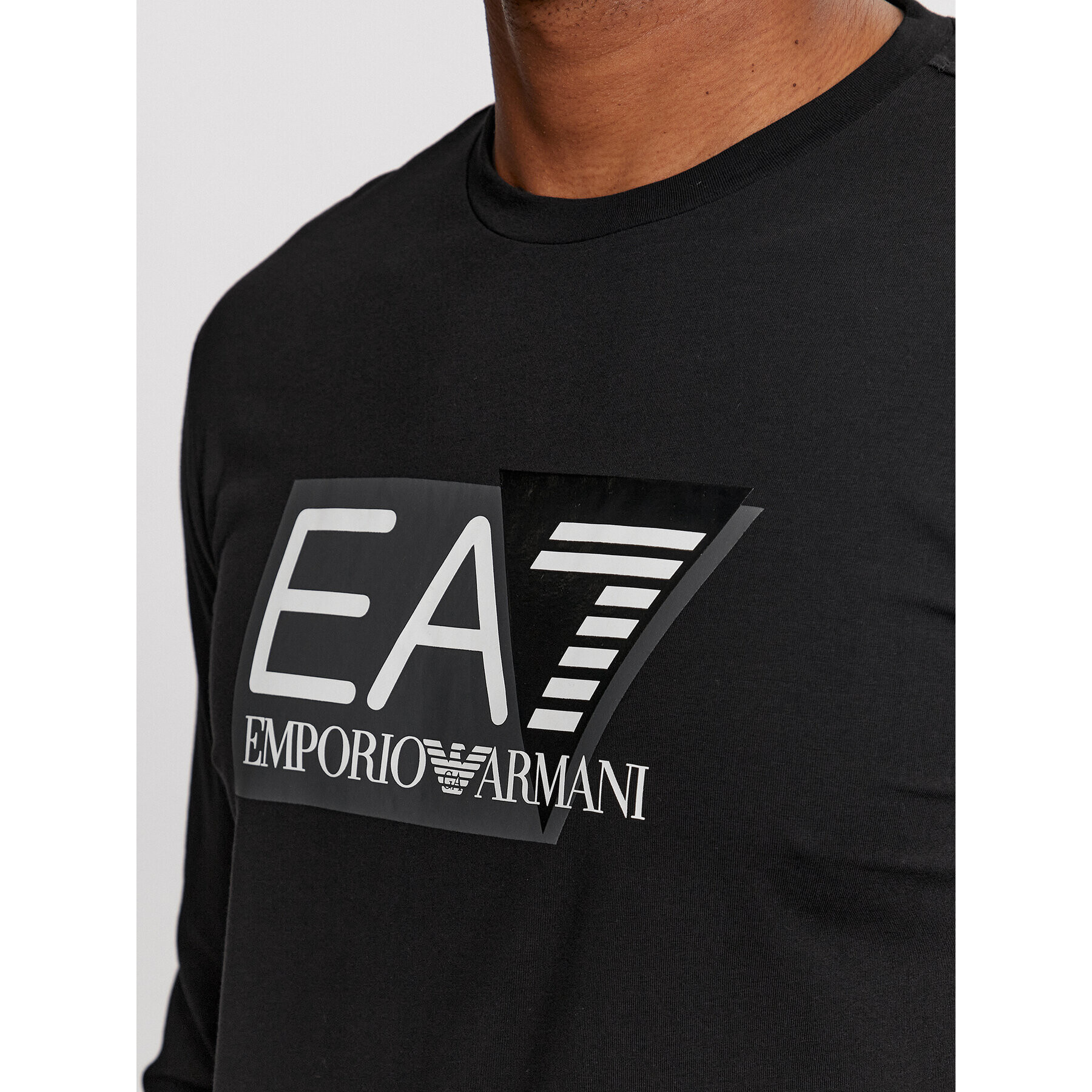 EA7 Emporio Armani Longsleeve 3DPT64 PJ03Z 1200 Negru Regular Fit - Pled.ro