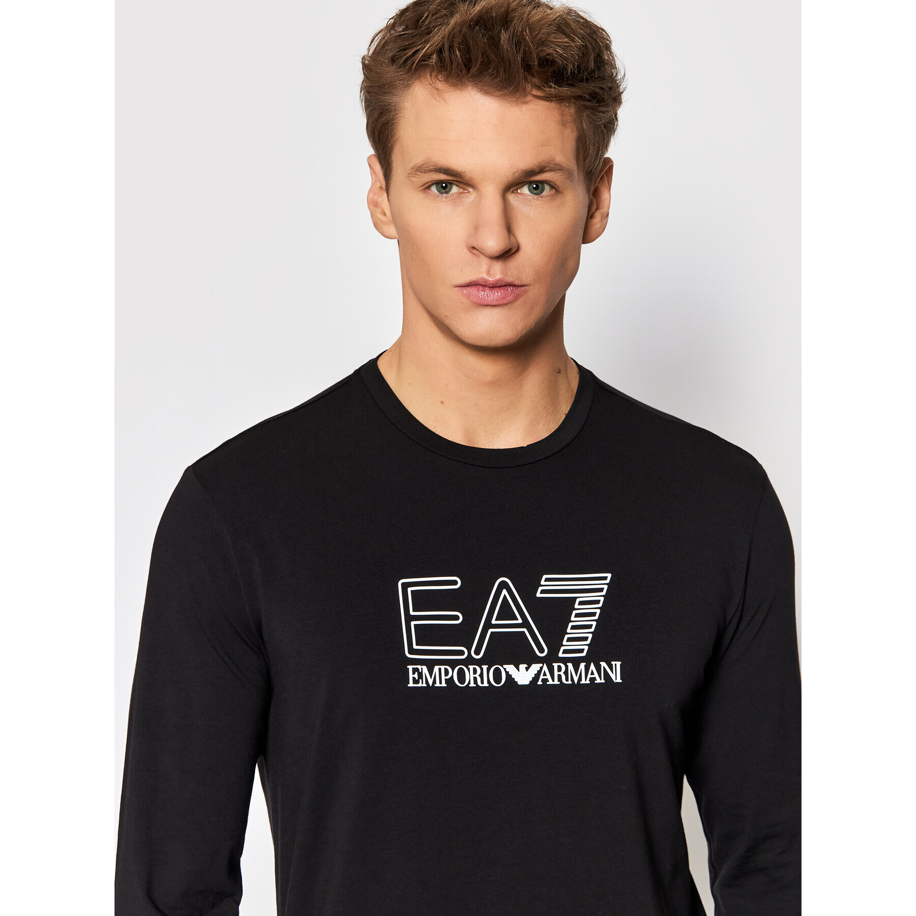 EA7 Emporio Armani Longsleeve 3LPT64 PJ03Z 1200 Negru Regular Fit - Pled.ro