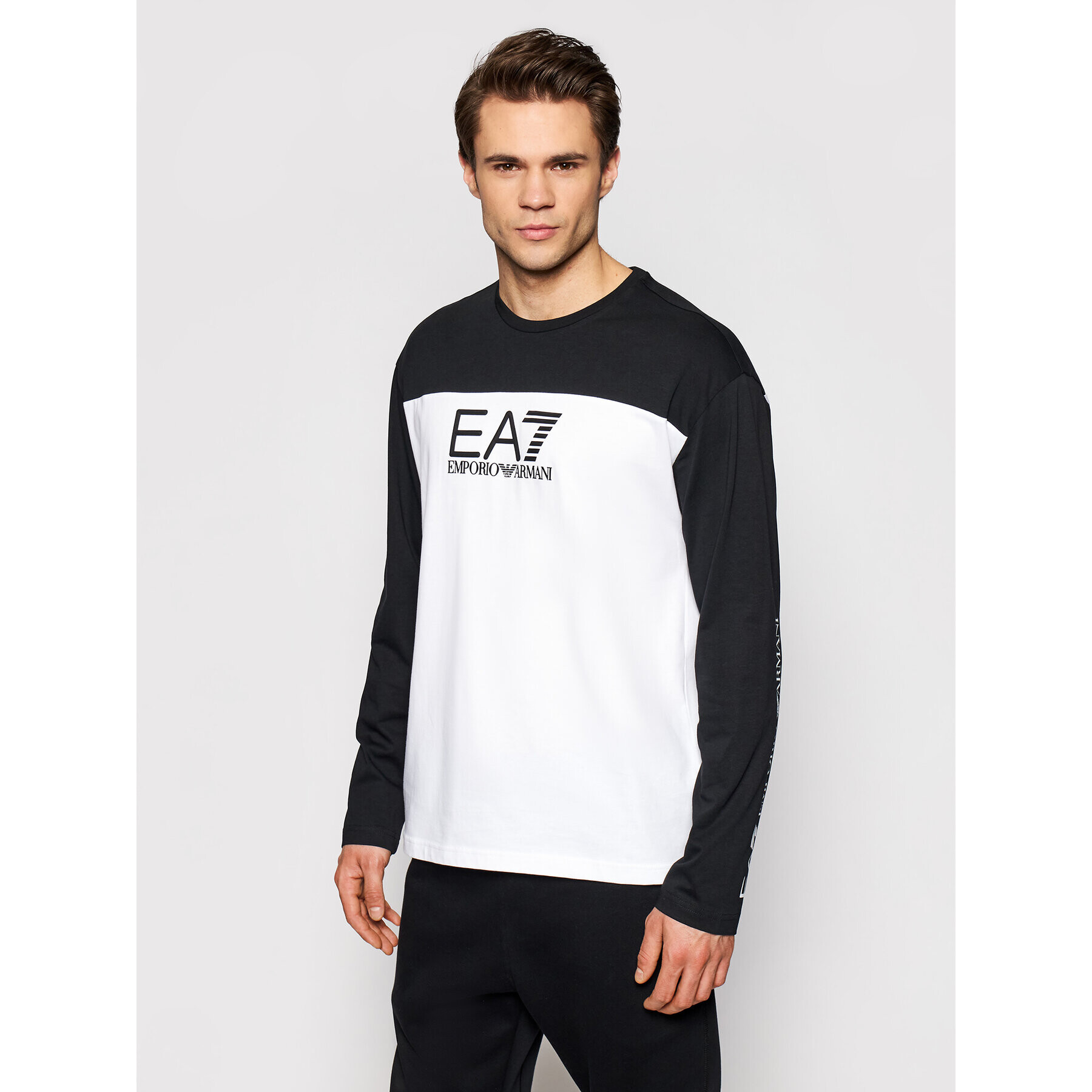 EA7 Emporio Armani Longsleeve 6HPT54 PJT3Z 1100 Alb Regular Fit - Pled.ro