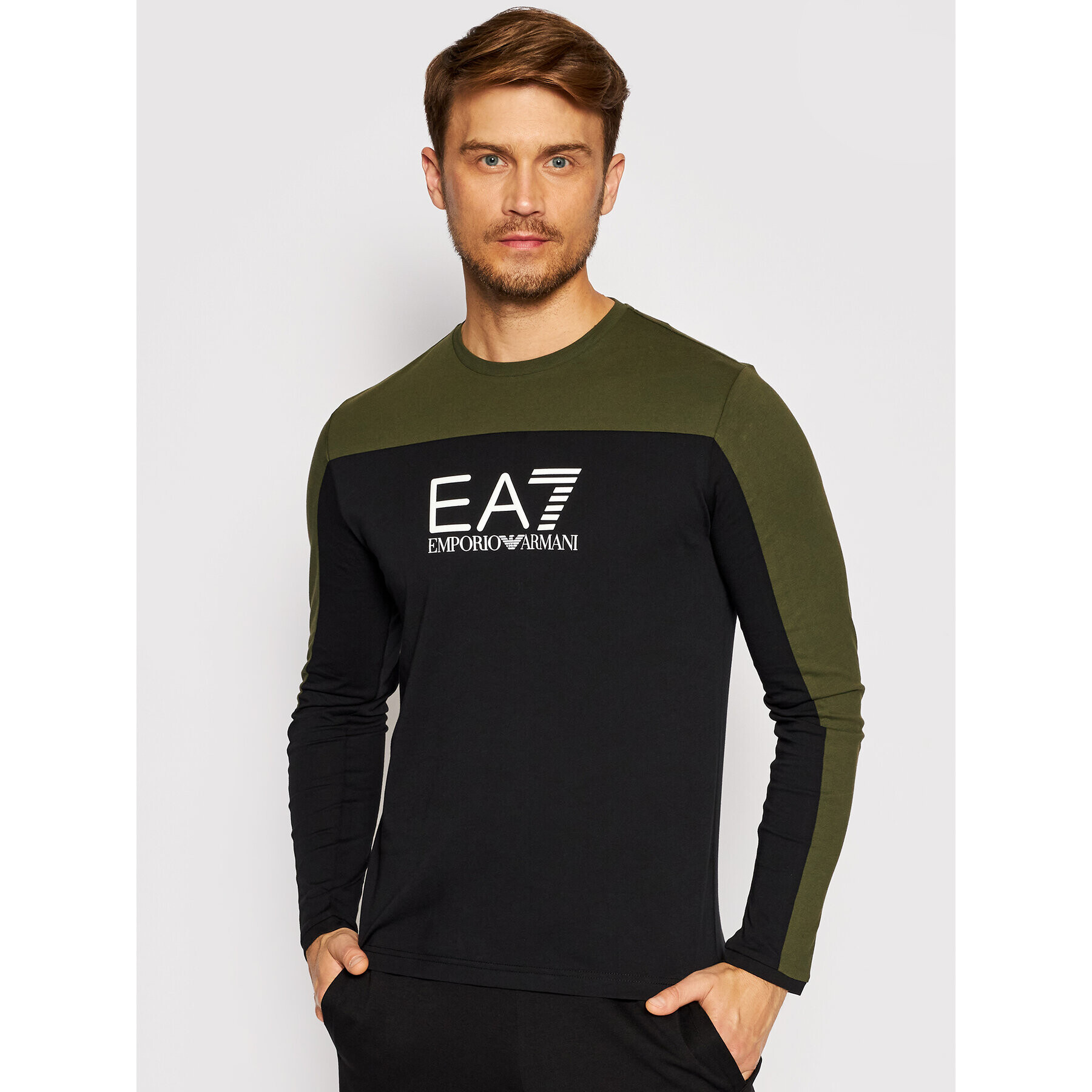 EA7 Emporio Armani Longsleeve 6KPT11 PJ7CZ 0200 Negru Regular Fit - Pled.ro