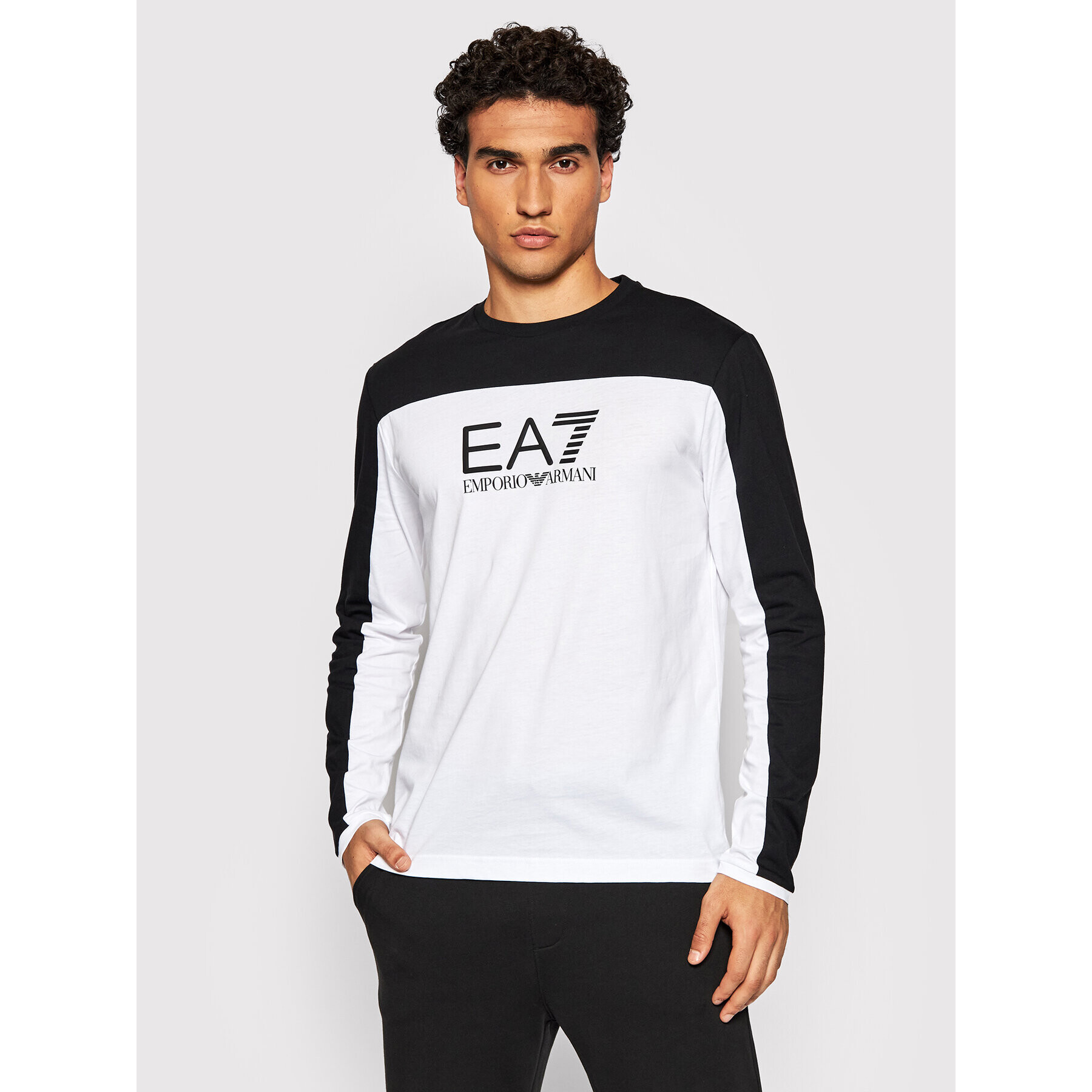 EA7 Emporio Armani Longsleeve 6KPT11 PJ7CZ 1100 Alb Slim Fit - Pled.ro