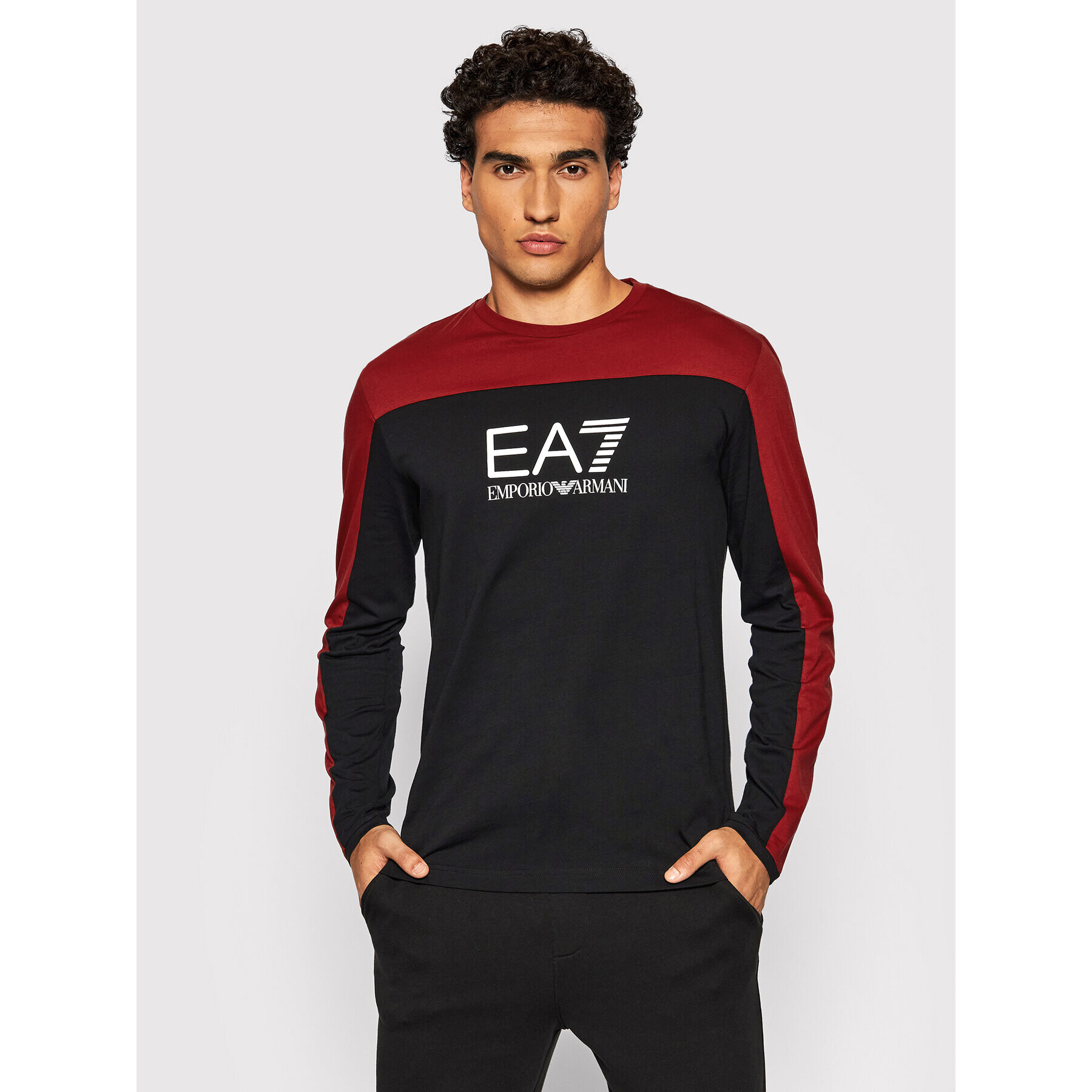 EA7 Emporio Armani Longsleeve 6KPT11 PJ7CZ 1459 Negru Slim Fit - Pled.ro