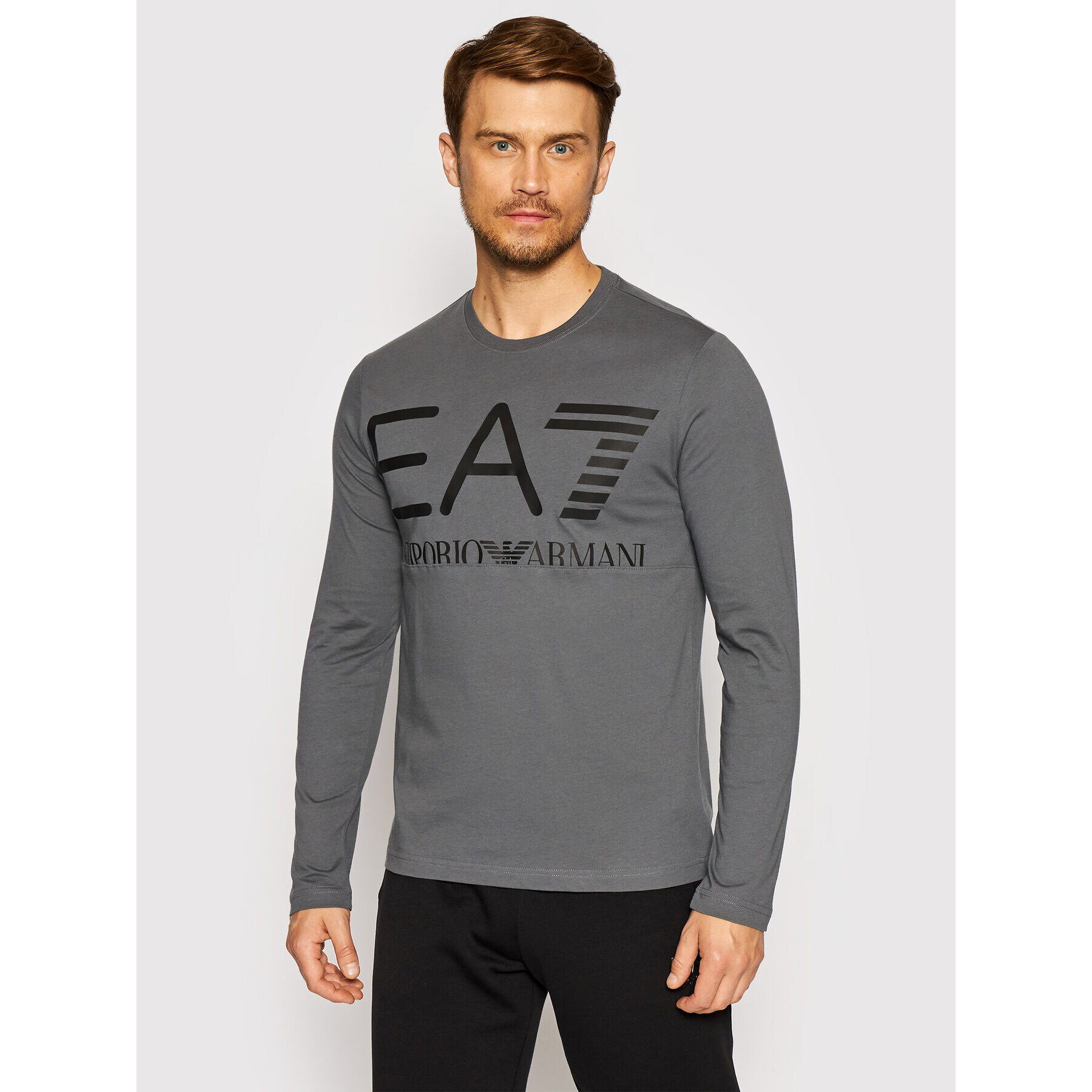 EA7 Emporio Armani Longsleeve 6KPT30 PJ6EZ 1977 Gri Regular Fit - Pled.ro