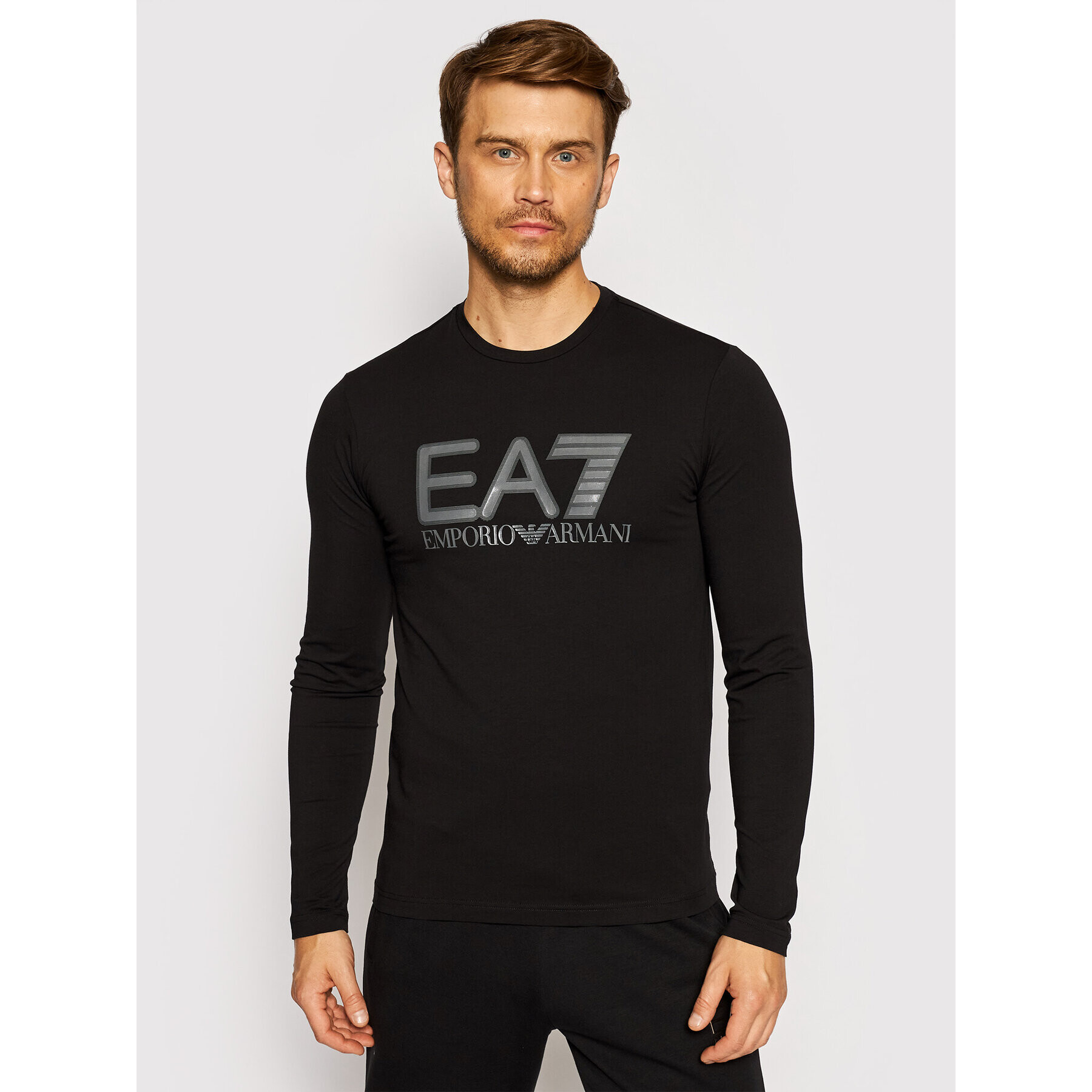 EA7 Emporio Armani Longsleeve 6KPT64 PJ03Z 1200 Negru Regular Fit - Pled.ro