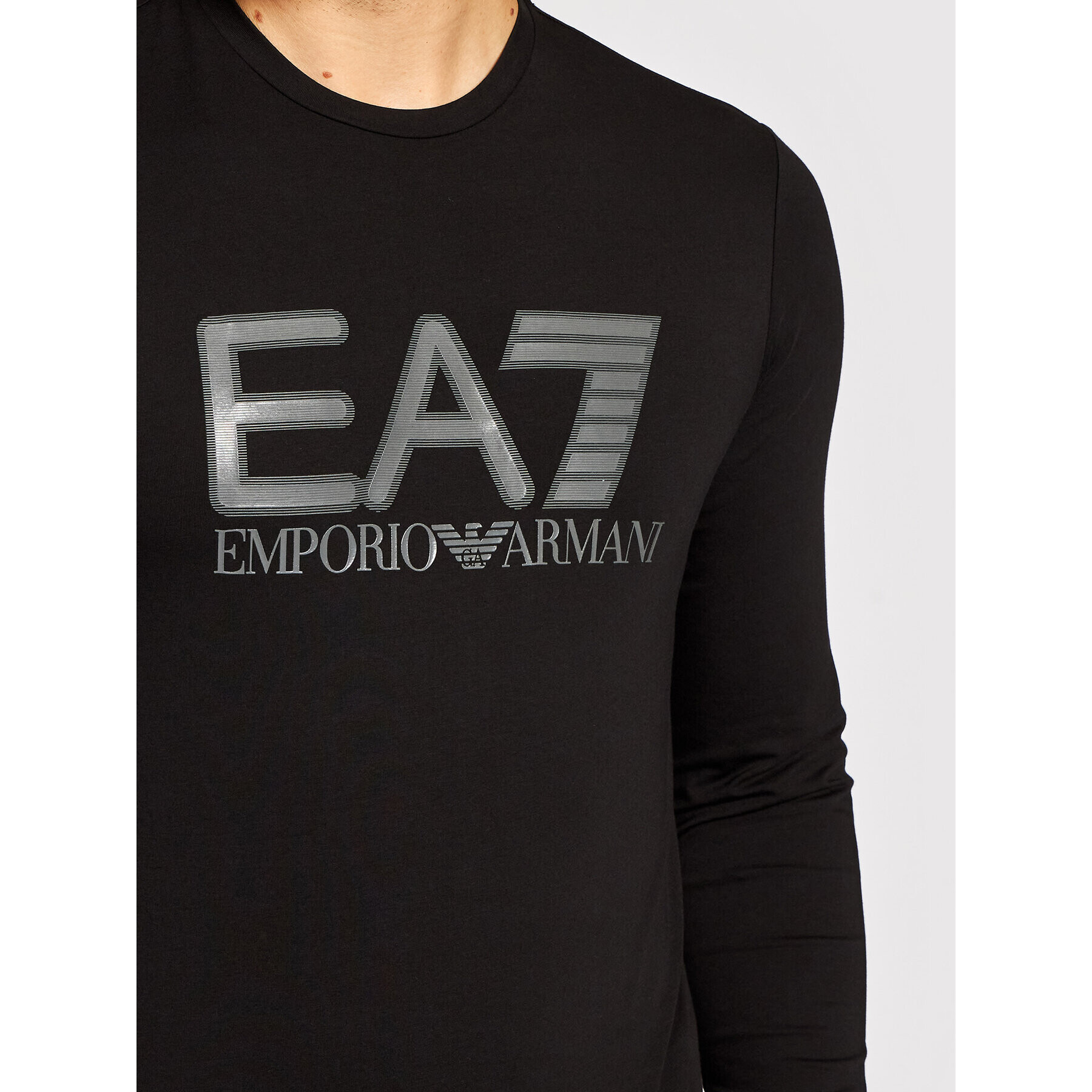 EA7 Emporio Armani Longsleeve 6KPT64 PJ03Z 1200 Negru Regular Fit - Pled.ro