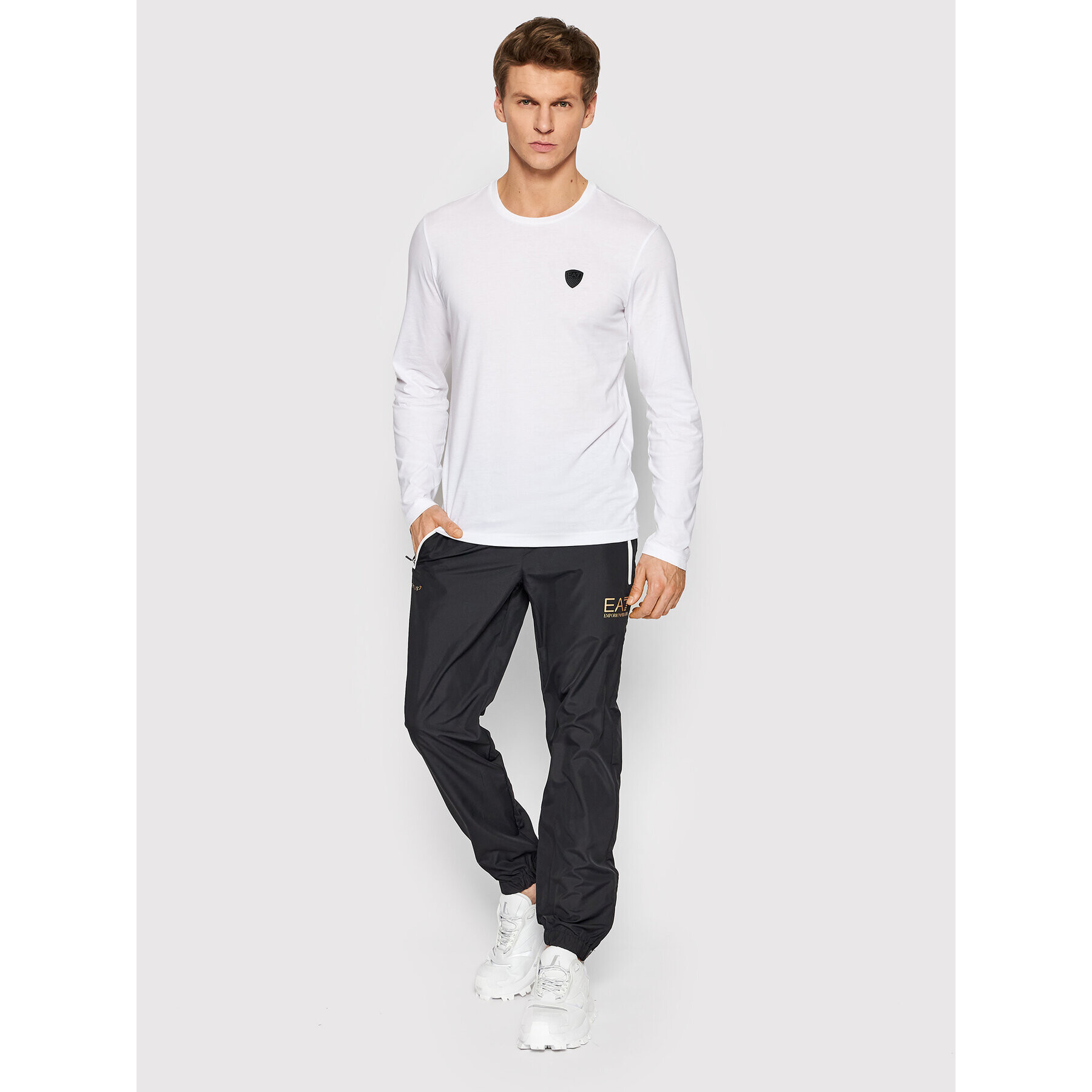 EA7 Emporio Armani Longsleeve 8NPT09 PJNQZ 1100 Alb Slim Fit - Pled.ro