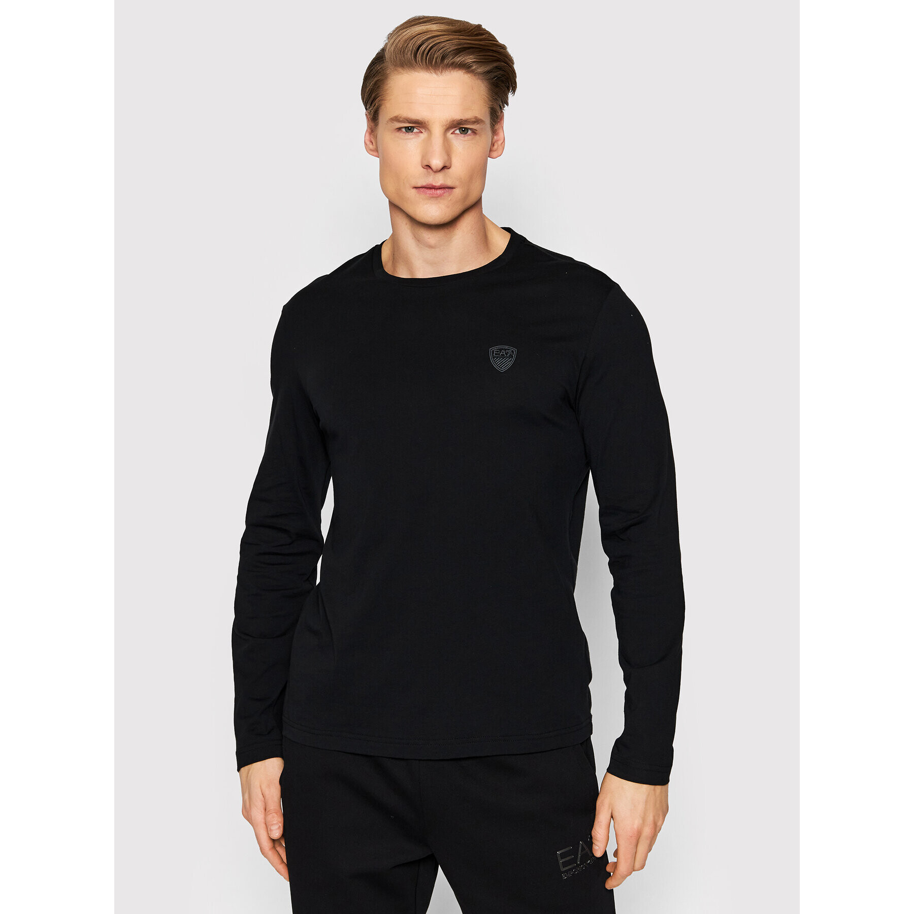 EA7 Emporio Armani Longsleeve 8NPT09 PJNQZ 1200 Negru Regular Fit - Pled.ro