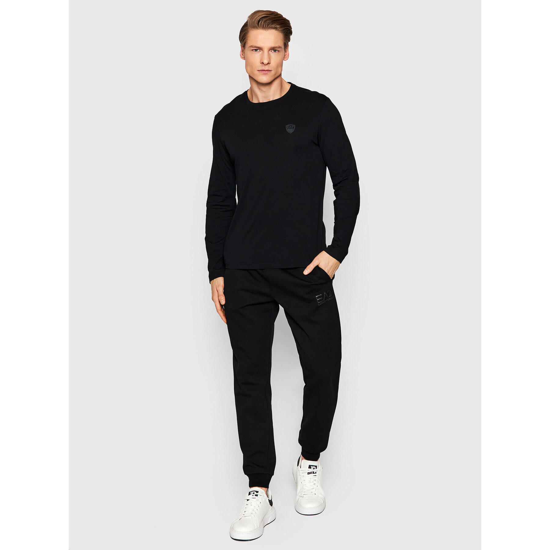 EA7 Emporio Armani Longsleeve 8NPT09 PJNQZ 1200 Negru Regular Fit - Pled.ro