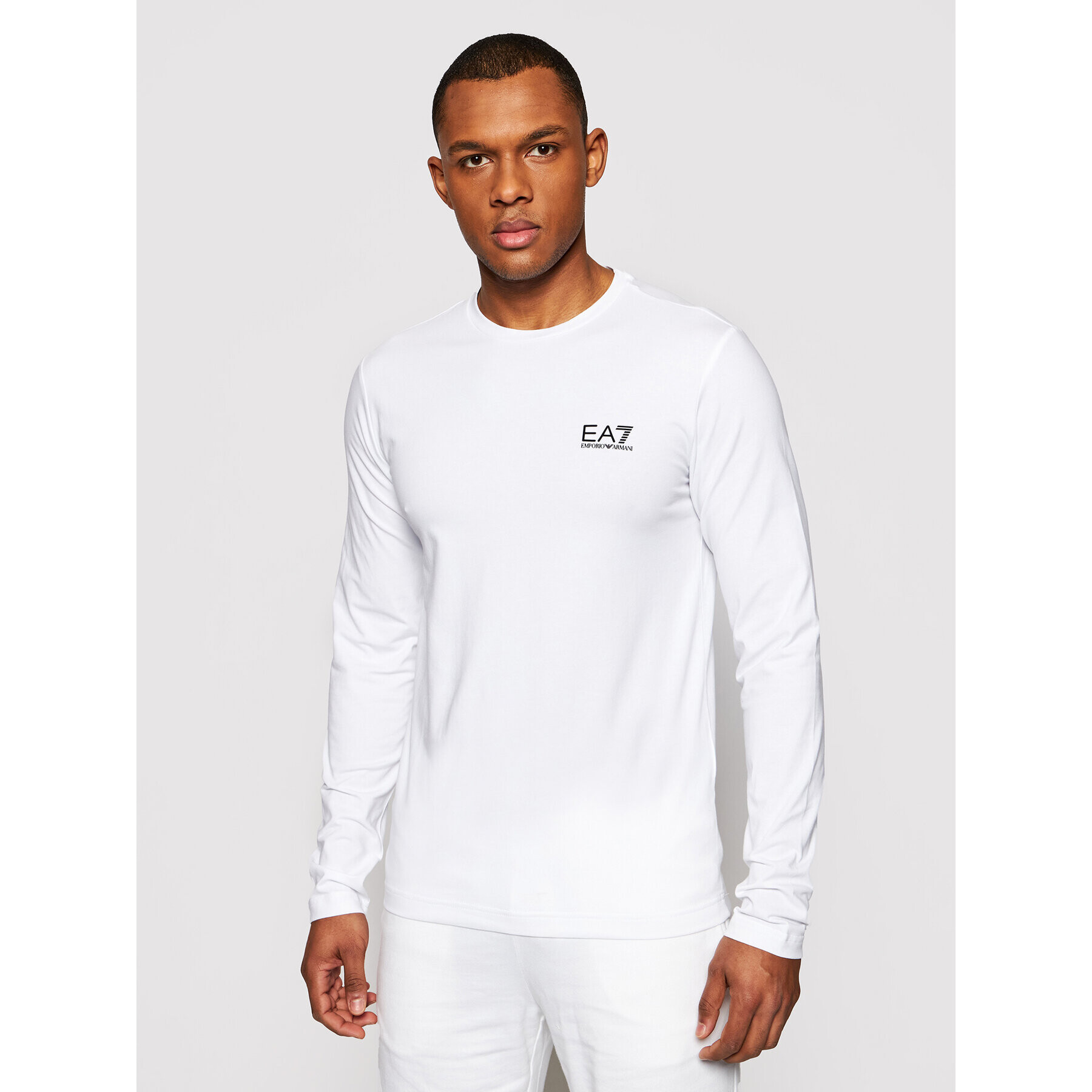 EA7 Emporio Armani Longsleeve 8NPT55 PJM5Z 1100 Alb Regular Fit - Pled.ro