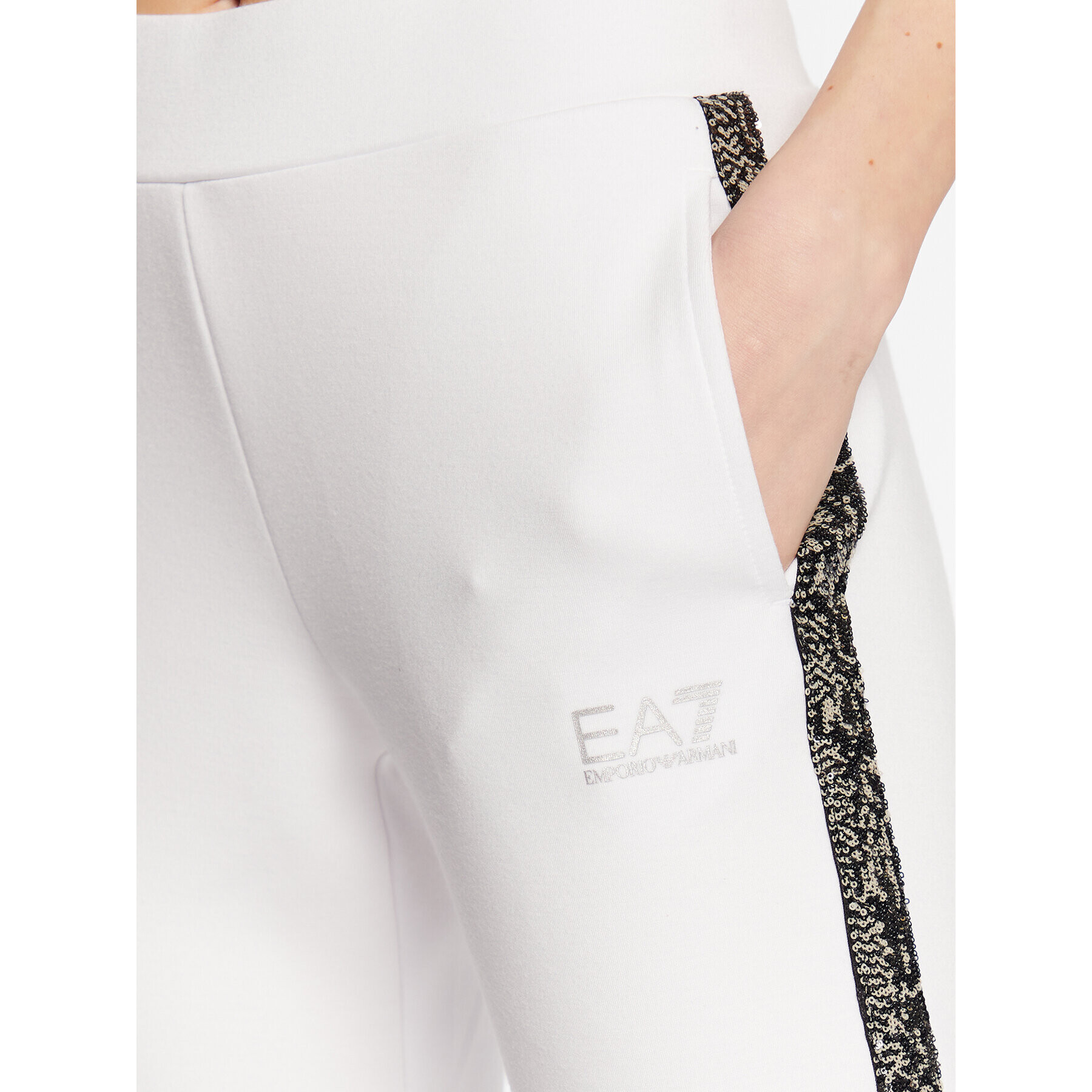 EA7 Emporio Armani Pantaloni trening 3RTP73 TJLQZ 1100 Alb Regular Fit - Pled.ro