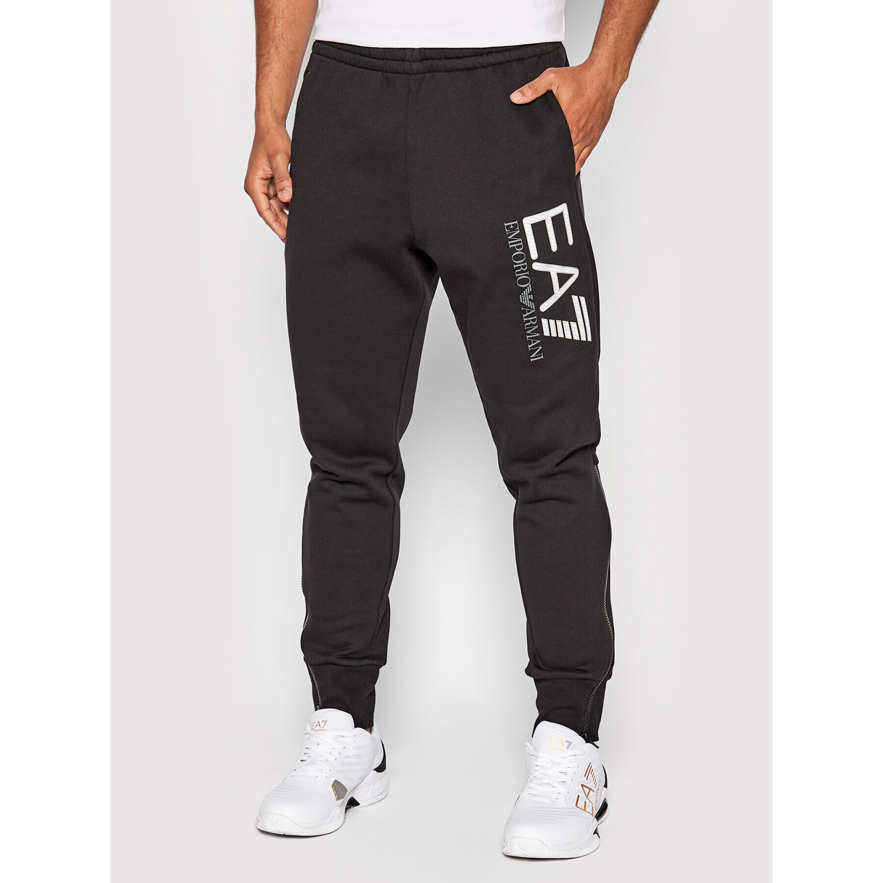 EA7 Emporio Armani Pantaloni trening 6LPP91 PJ07Z 1200 Negru Regular Fit - Pled.ro