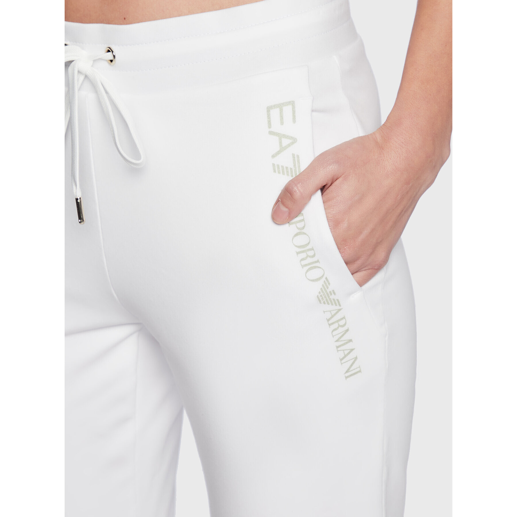 EA7 Emporio Armani Pantaloni trening 6LTP61 TJFTZ 0101 Alb Regular Fit - Pled.ro