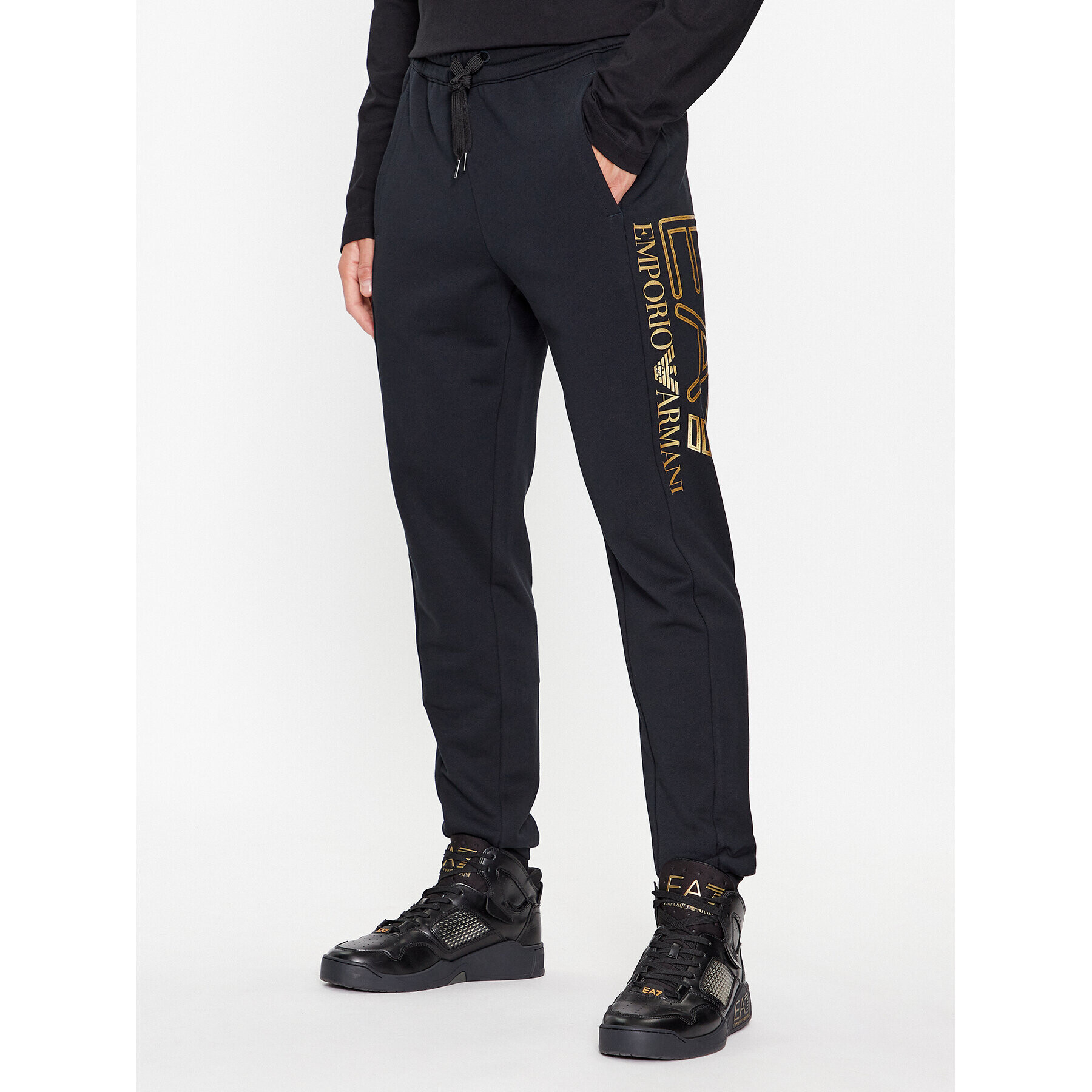 EA7 Emporio Armani Pantaloni trening 6RPP90 PJSHZ 0208 Negru Regular Fit - Pled.ro