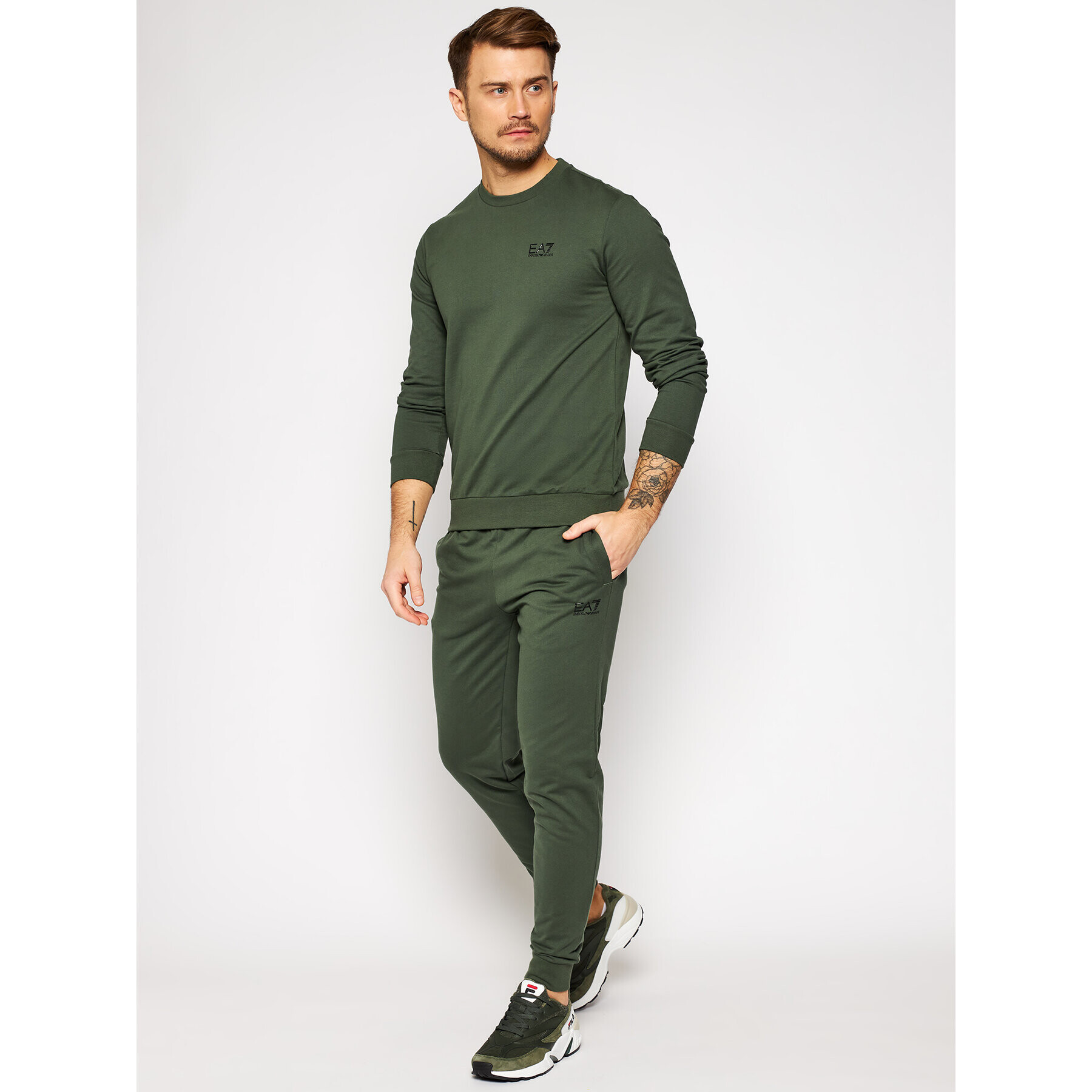 EA7 Emporio Armani Pantaloni trening 8NPP53 PJ05Z 1862 Verde Slim Fit - Pled.ro