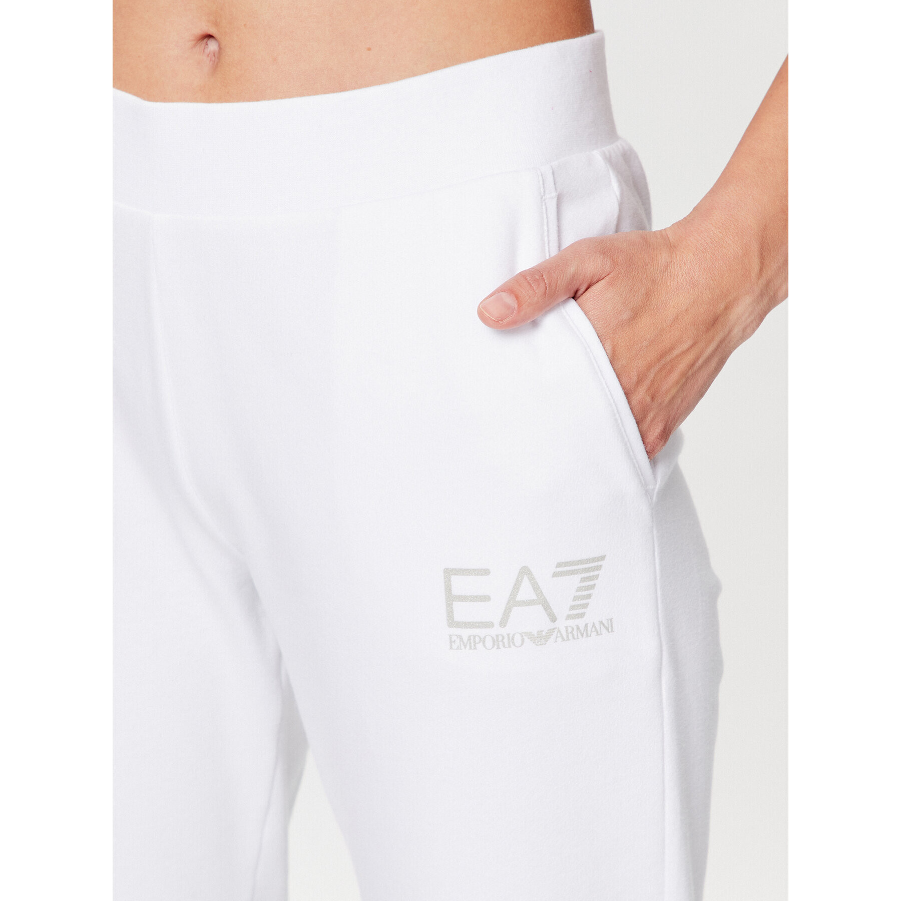 EA7 Emporio Armani Pantaloni trening 8NTP67 TJCQZ 1100 Alb Regular Fit - Pled.ro