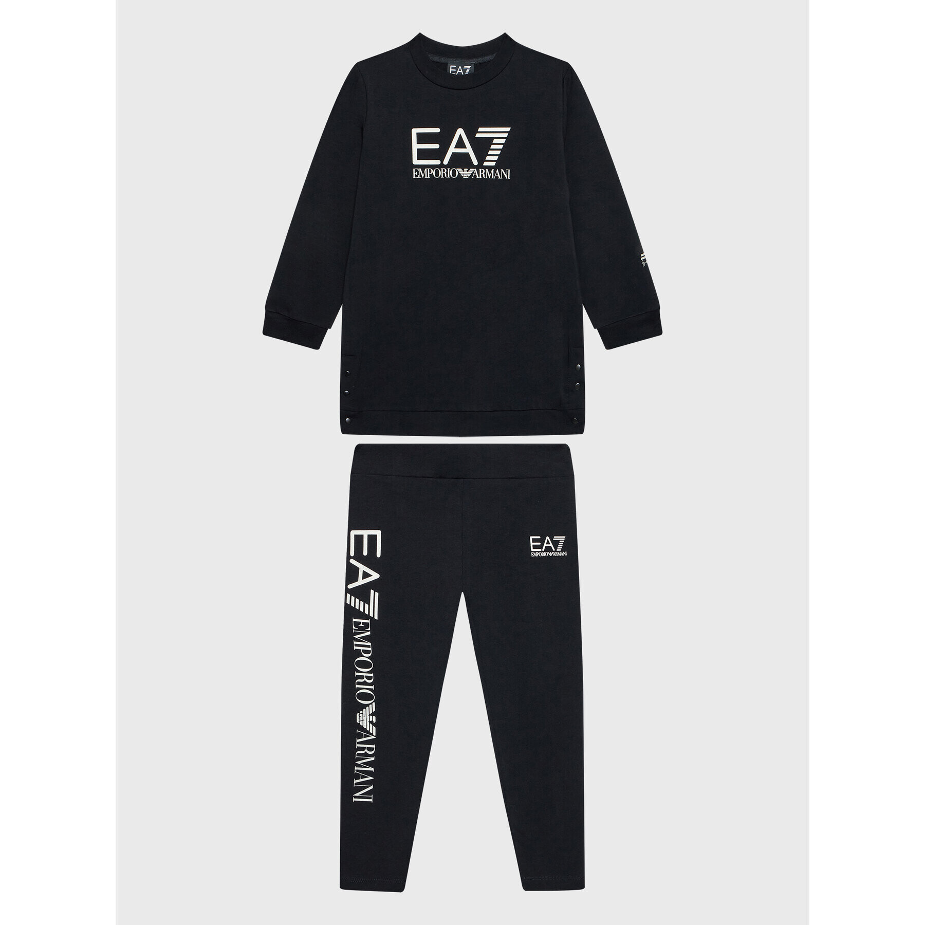 EA7 Emporio Armani Set bluză și leggings 6LFV02 FJ5FZ 0200 Negru Regular Fit - Pled.ro