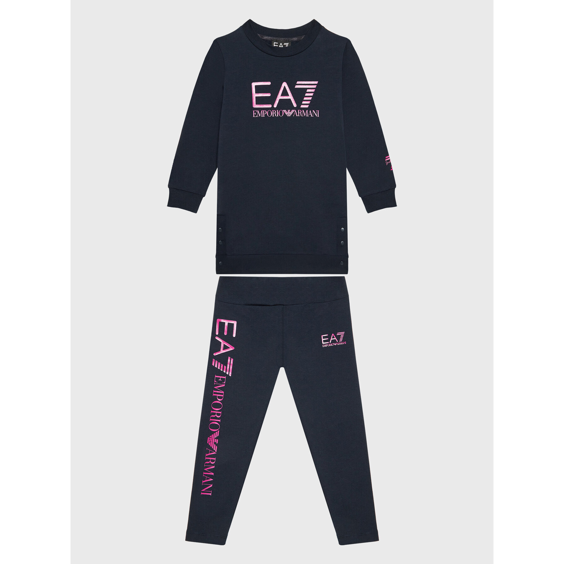 EA7 Emporio Armani Set bluză și leggings 6LFV02 FJ5FZ 1554 Bleumarin Regular Fit - Pled.ro