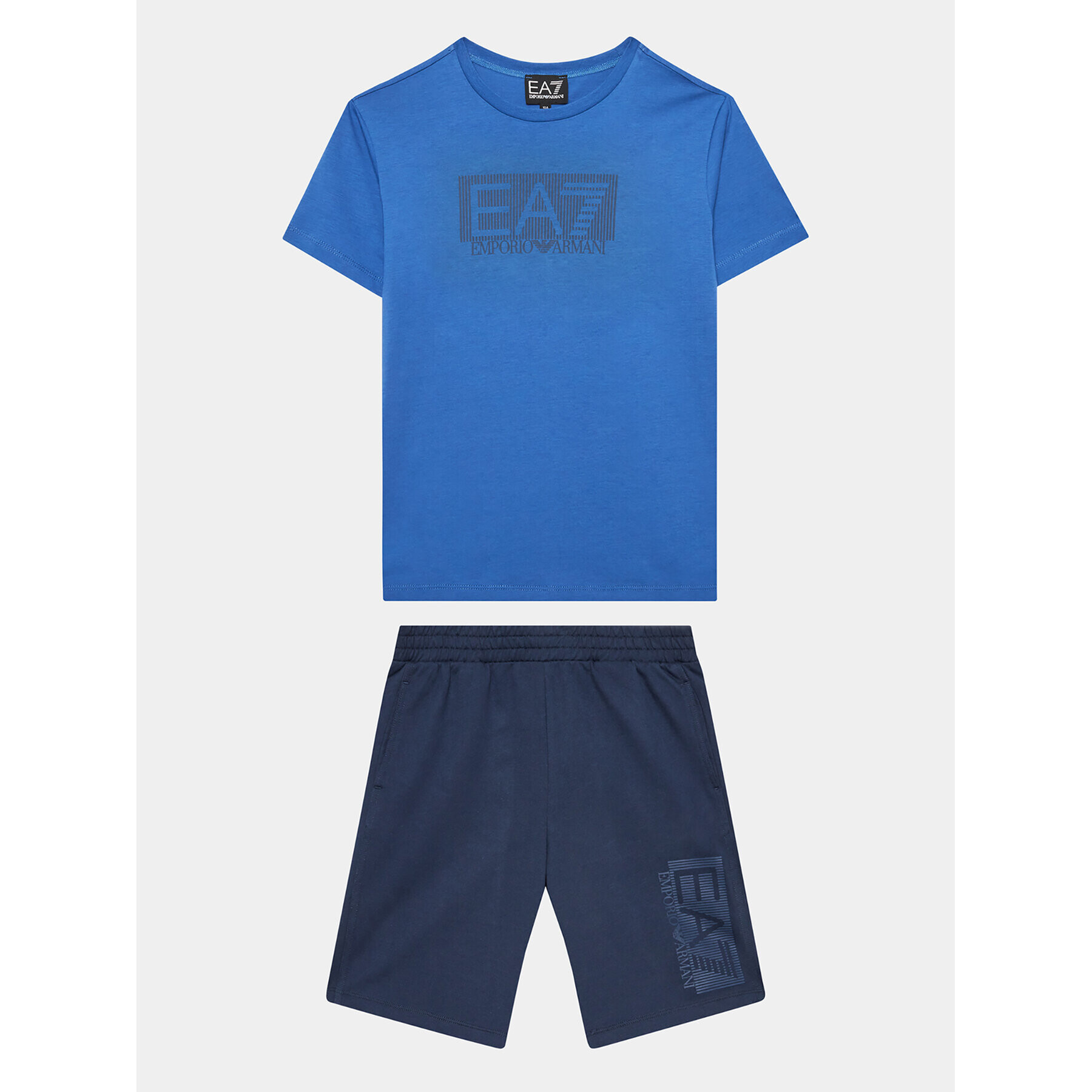 EA7 Emporio Armani Set tricou și pantaloni scurți sport 3RBV01 BJ02Z 25BL Bleumarin Regular Fit - Pled.ro