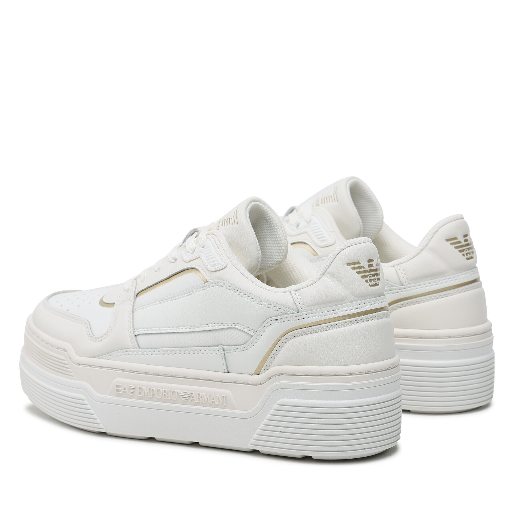 EA7 Emporio Armani Sneakers X7X010 XK334 S506 Écru - Pled.ro